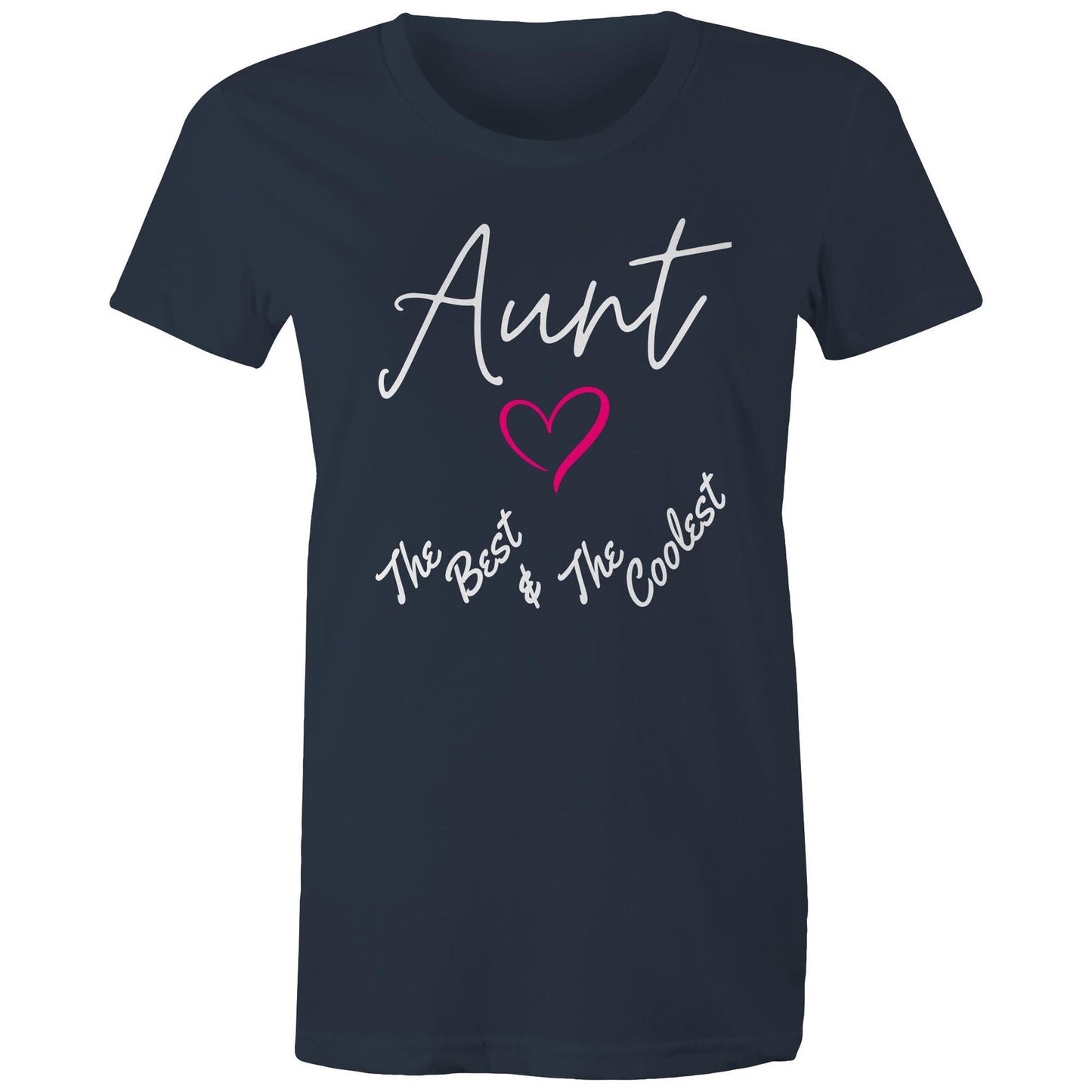 "Aunt The Best & The Coolest" Women's T-Shirt - Gift for Auntie - Da Boss Mango AU - Navy