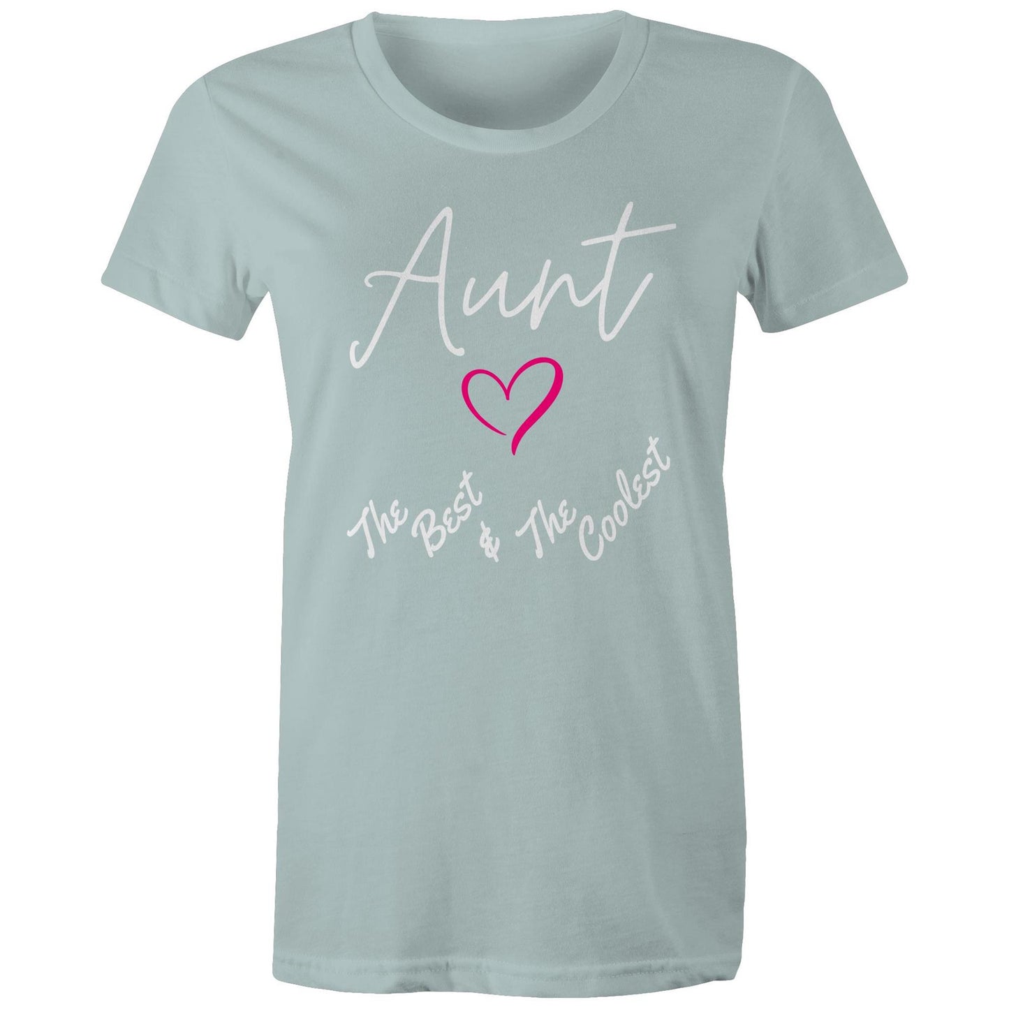 "Aunt The Best & The Coolest" Women's T-Shirt - Gift for Auntie - Da Boss Mango AU - Pale Blue