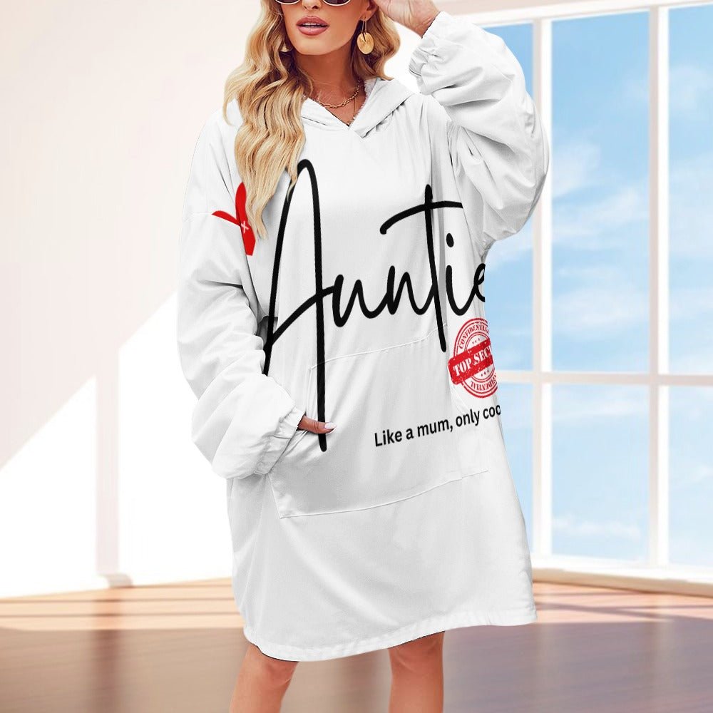 Auntie Like a Mum, Only Cooler Women's Adult Hooded Blanket - Da Boss Mango AU - 309F9C854F964E8180CB99F2C1F0B80A