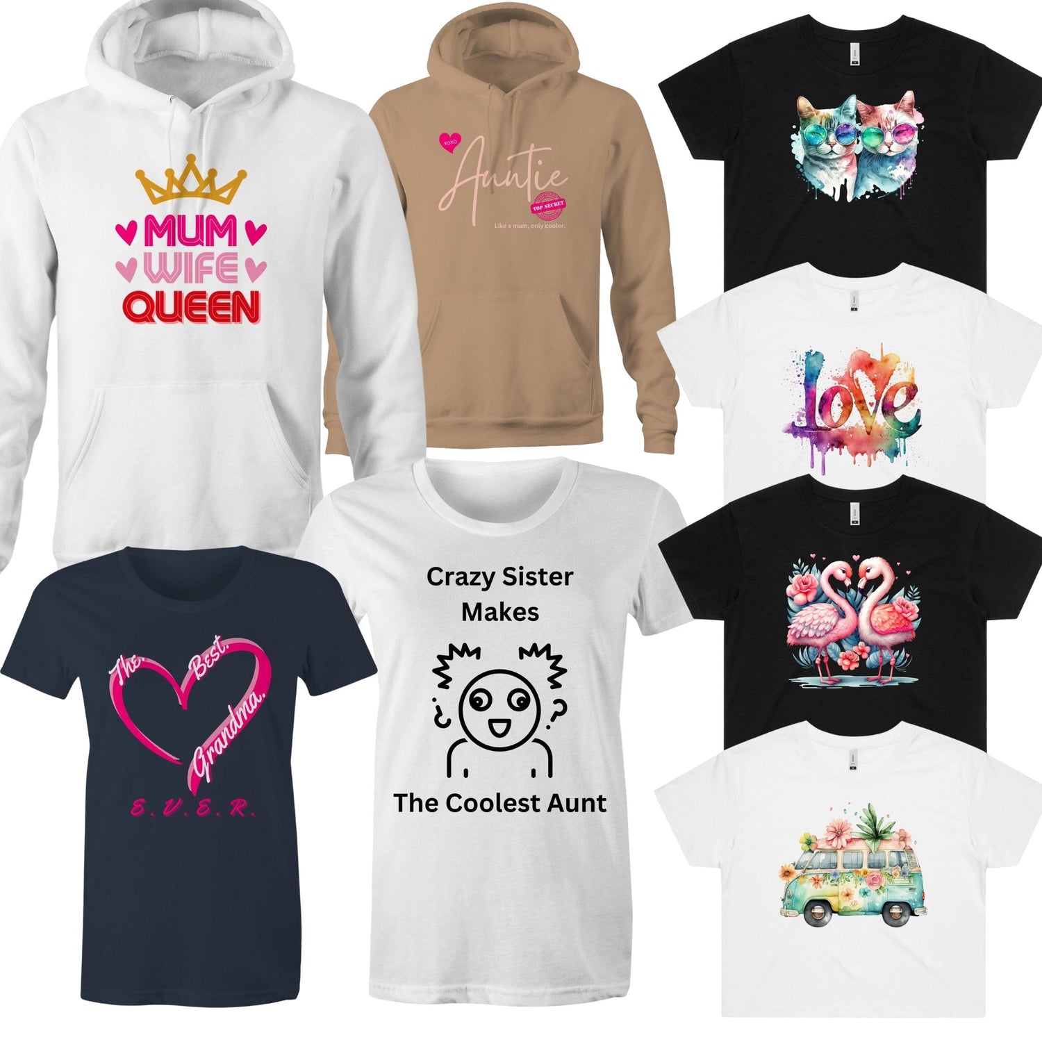 Women's Clothing - variety of unique T-shirts and hoodies with prints designed expression of love - Da Boss Mango