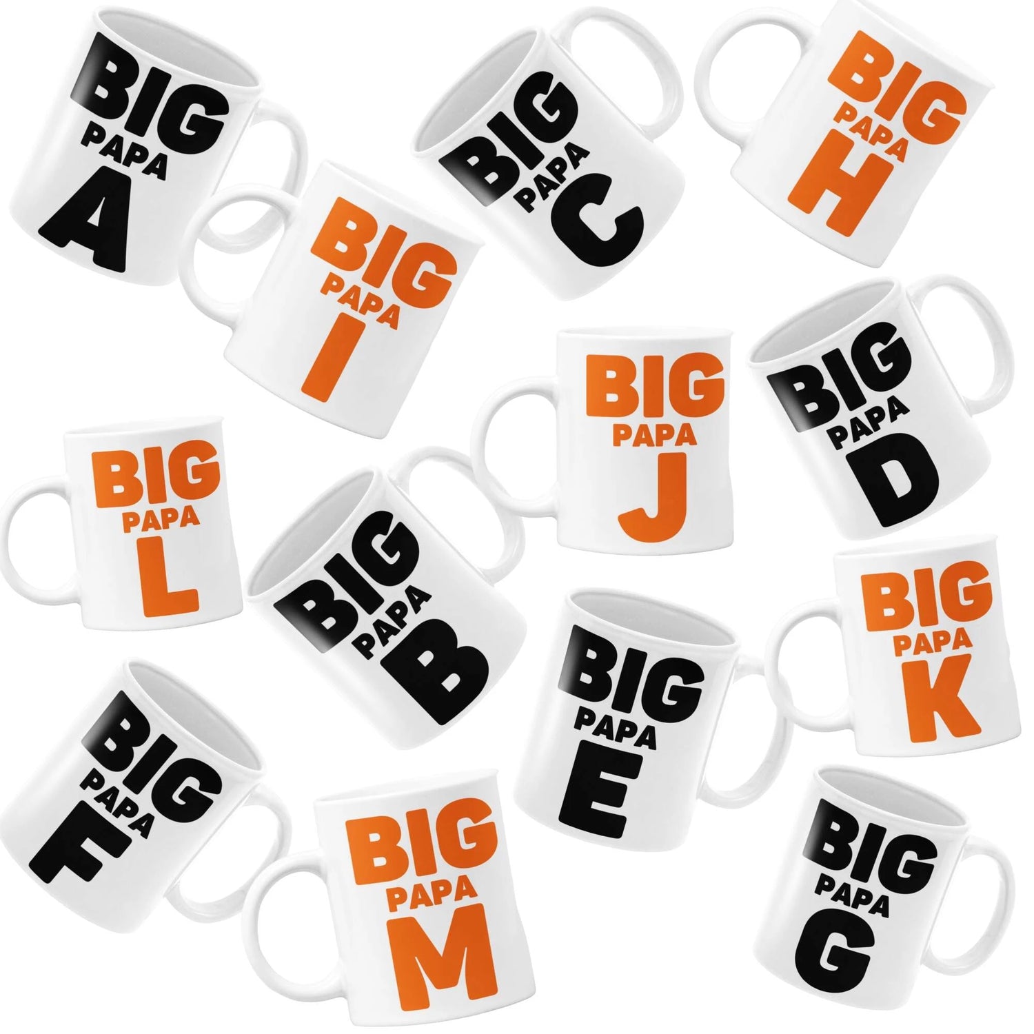 Big Papa Mugs available for all dads according to their initials - Best birthday Father's Day gift - Da Boss Mango