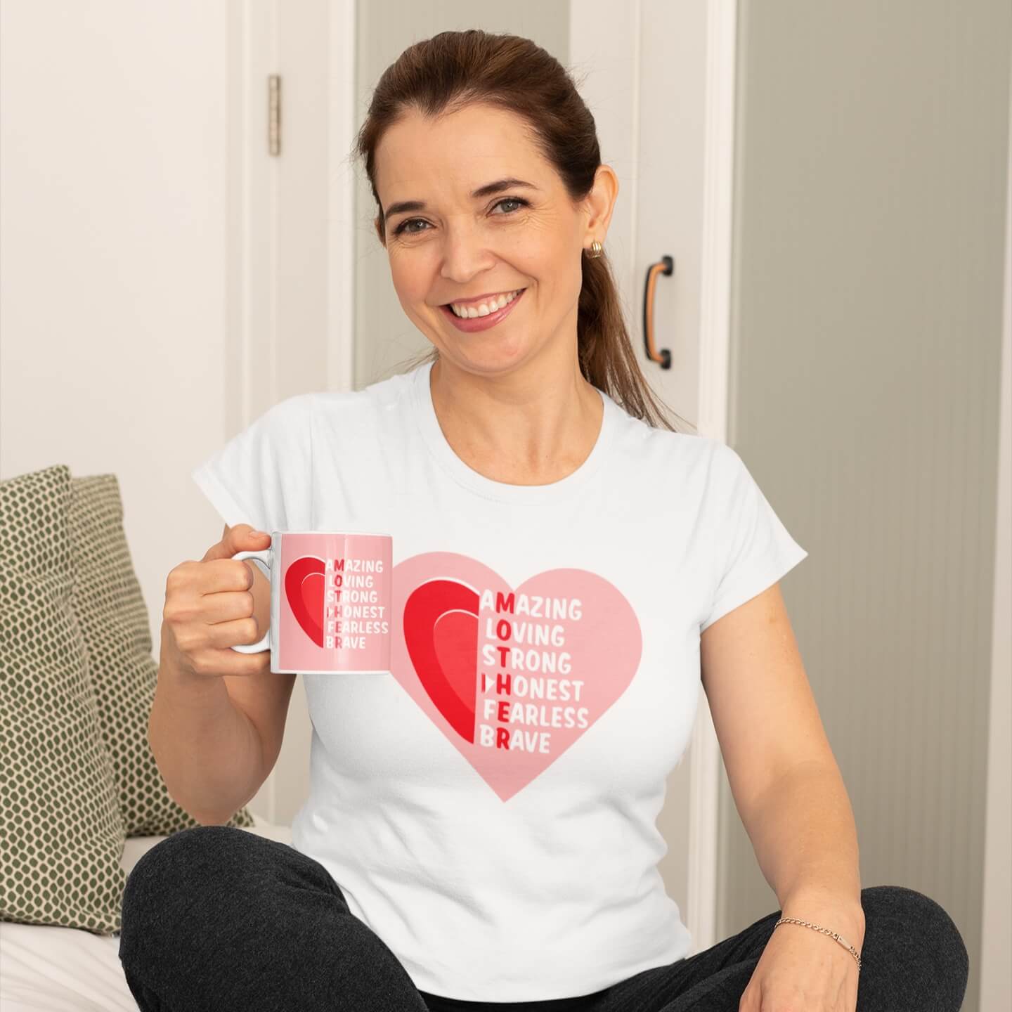 MOTHER T-shirt and mug cup. Best gift for Mother's Day and her birthday.