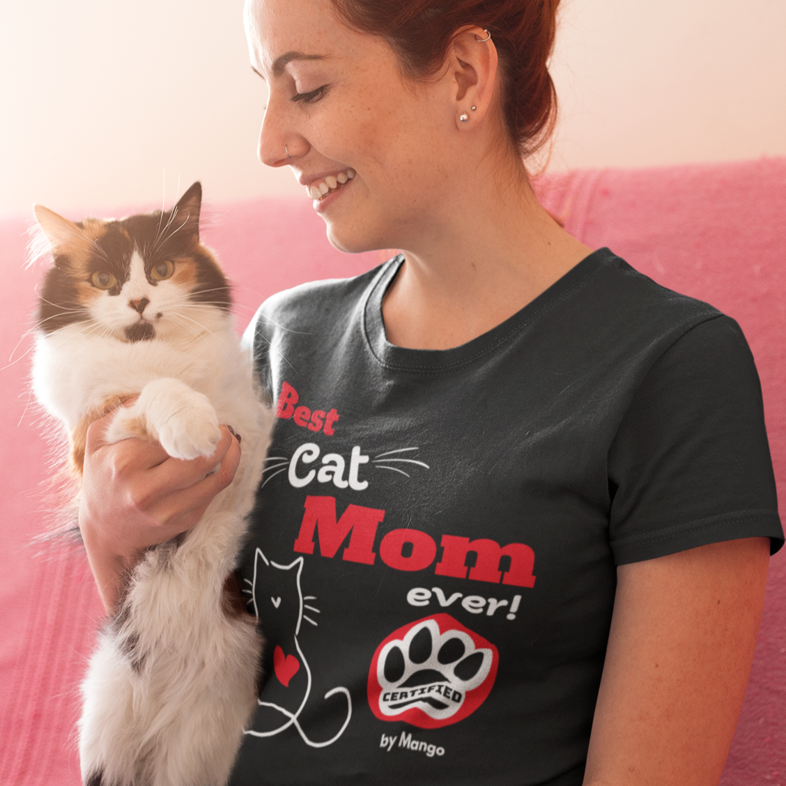 Personalized Gift | Best Cat Mom Ever Certified by Your Cat T-shirt, AS Colour - Women's Maple ORGANIC Tee