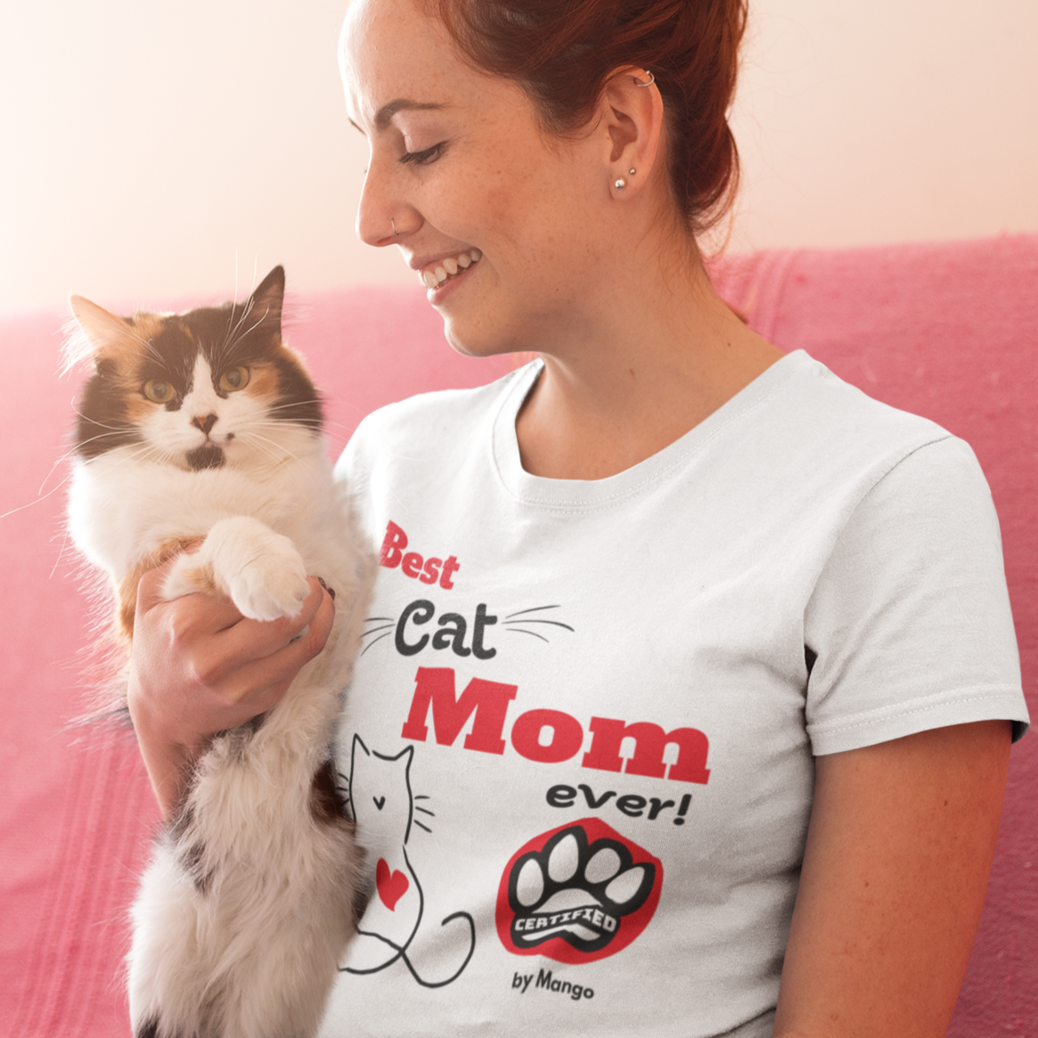 Personalized Gift | Best Cat Mom Ever Certified by Your Cat T-shirt, AS Colour - Women's Maple ORGANIC Tee