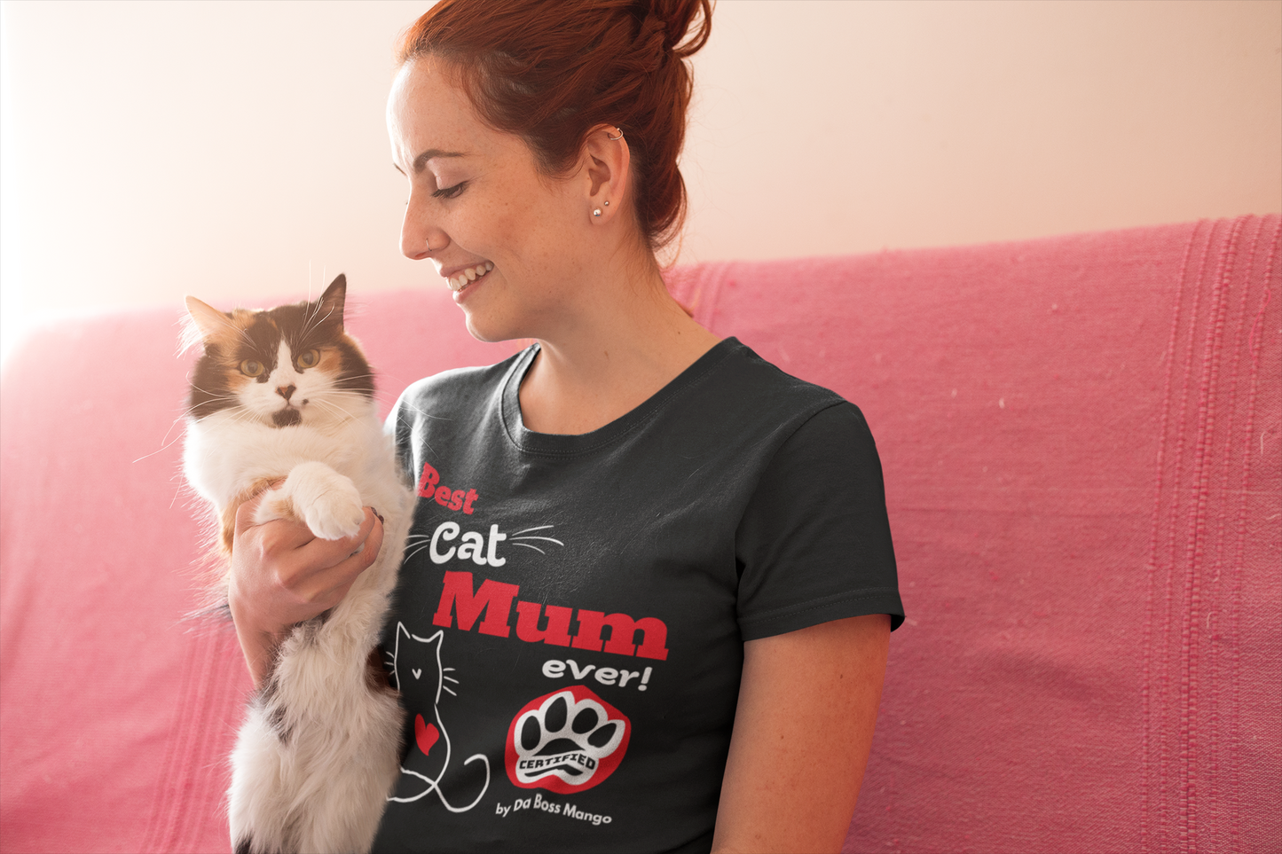 Personalised Gift | Best Cat Mum Ever Certified by Your Cat's Name, AS Colour - Women's Maple Organic Tee