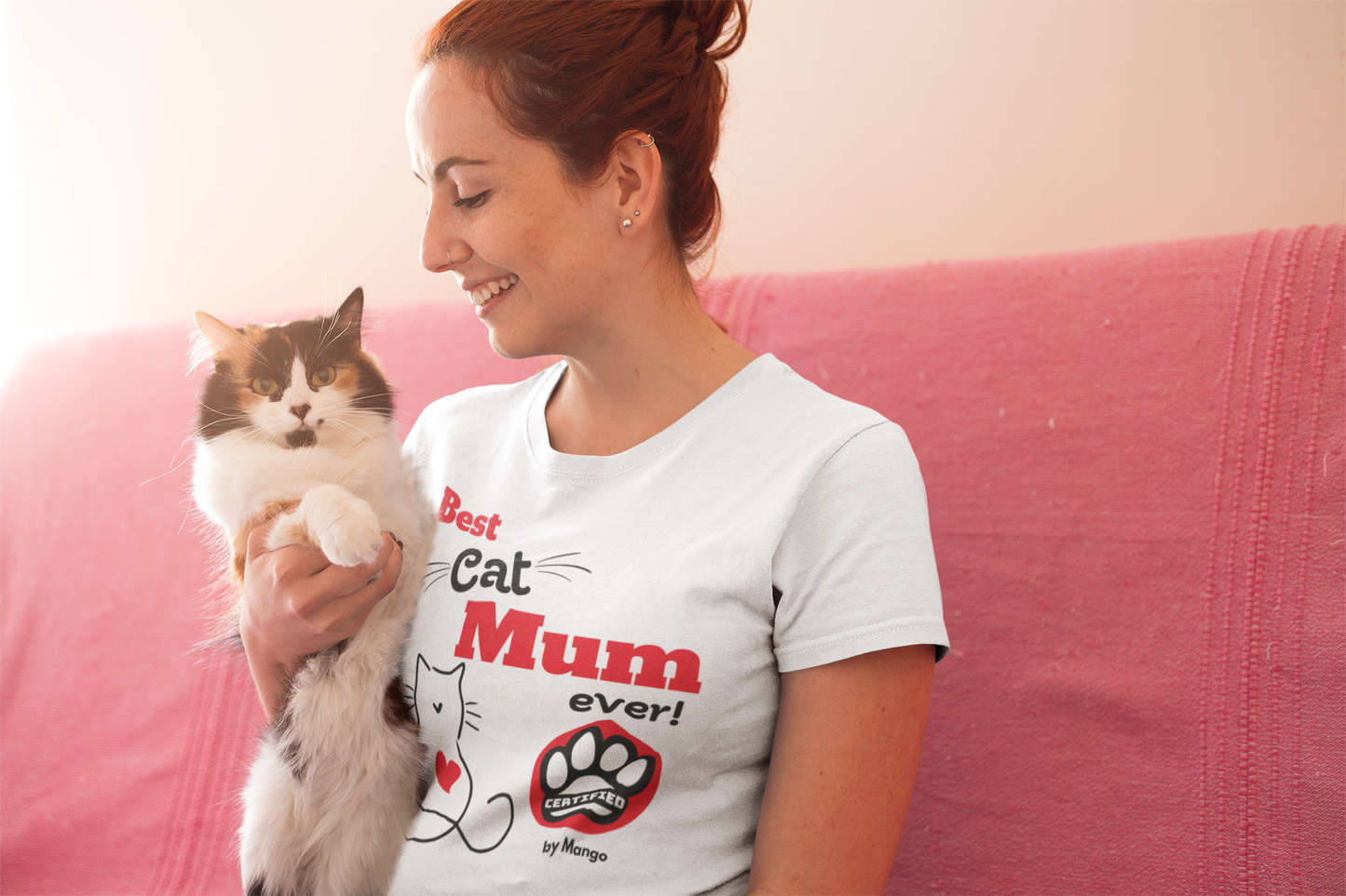 Personalised Gift | Best Cat Mum Ever Certified by Your Cat's Name, AS Colour - Women's Maple Organic Tee