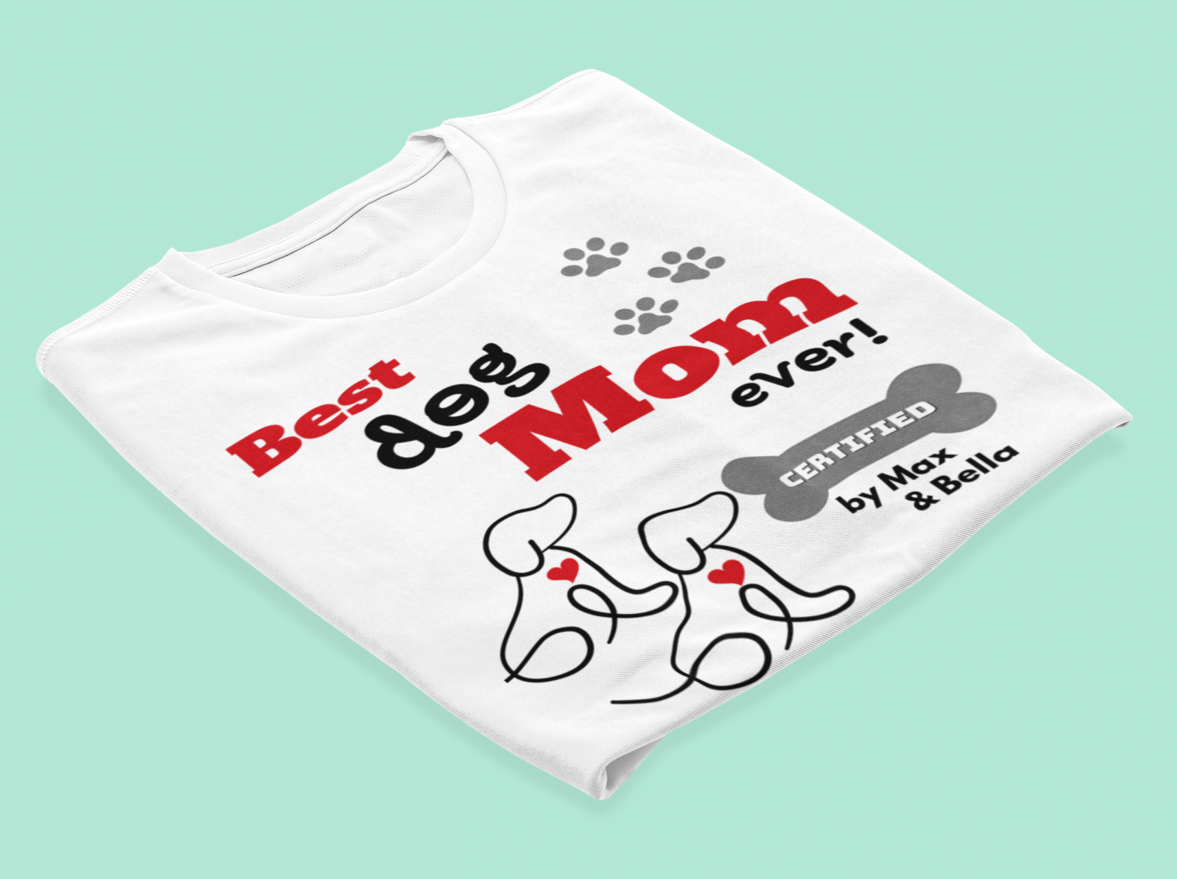 Perfect gift for dog lovers. Personalized Organic cotton tee.