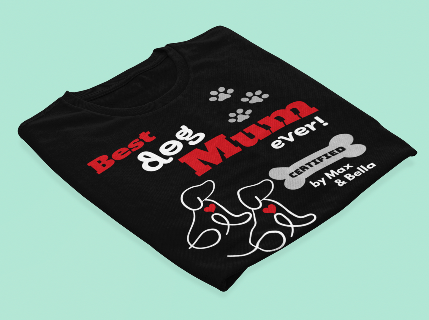 Personalised Gift | Best Dog Mum Ever Certified AS Colour - Women's Maple Organic Tee