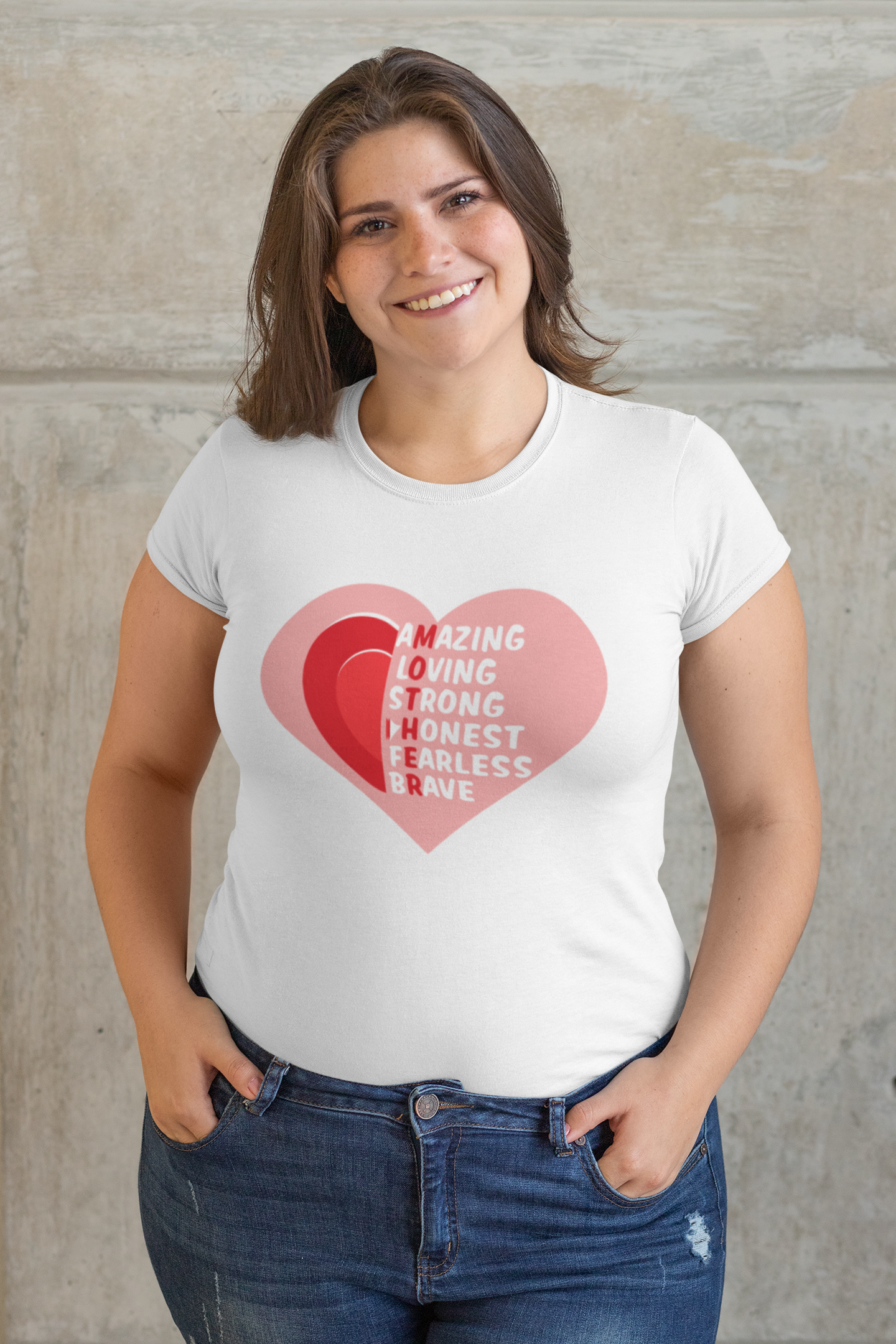 MOTHER cotton t-shirt in white. Best t-shirt with love heart for your mum