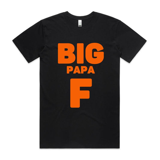 "Big Papa F" GOTS Certified Organic Cotton T-Shirt, Father's Day Birthday Gift for Dad- Da Boss Mango AU - Black