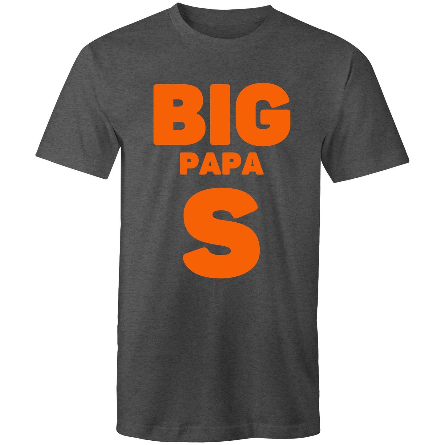 "Big Papa S" Men's Cotton Asphalt Grey T-Shirt in Size S, M, L, XL, XXL, 3XL, 4XL, 5XL, Gift for Dad - Da Boss Mango AU -