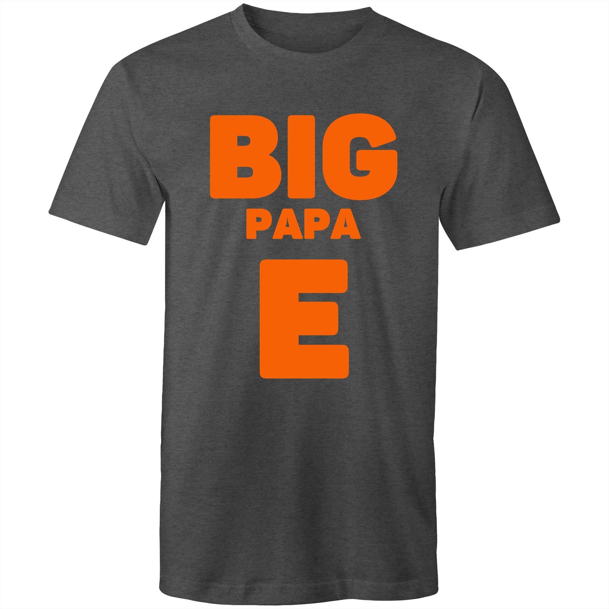 "Big Papa E" Men's Asphalt Marle Grey T-Shirt in Size S, M, L, XL, XXL, 3XL, 4XL, 5XL, Gift for Dad - Da Boss Mango AU -