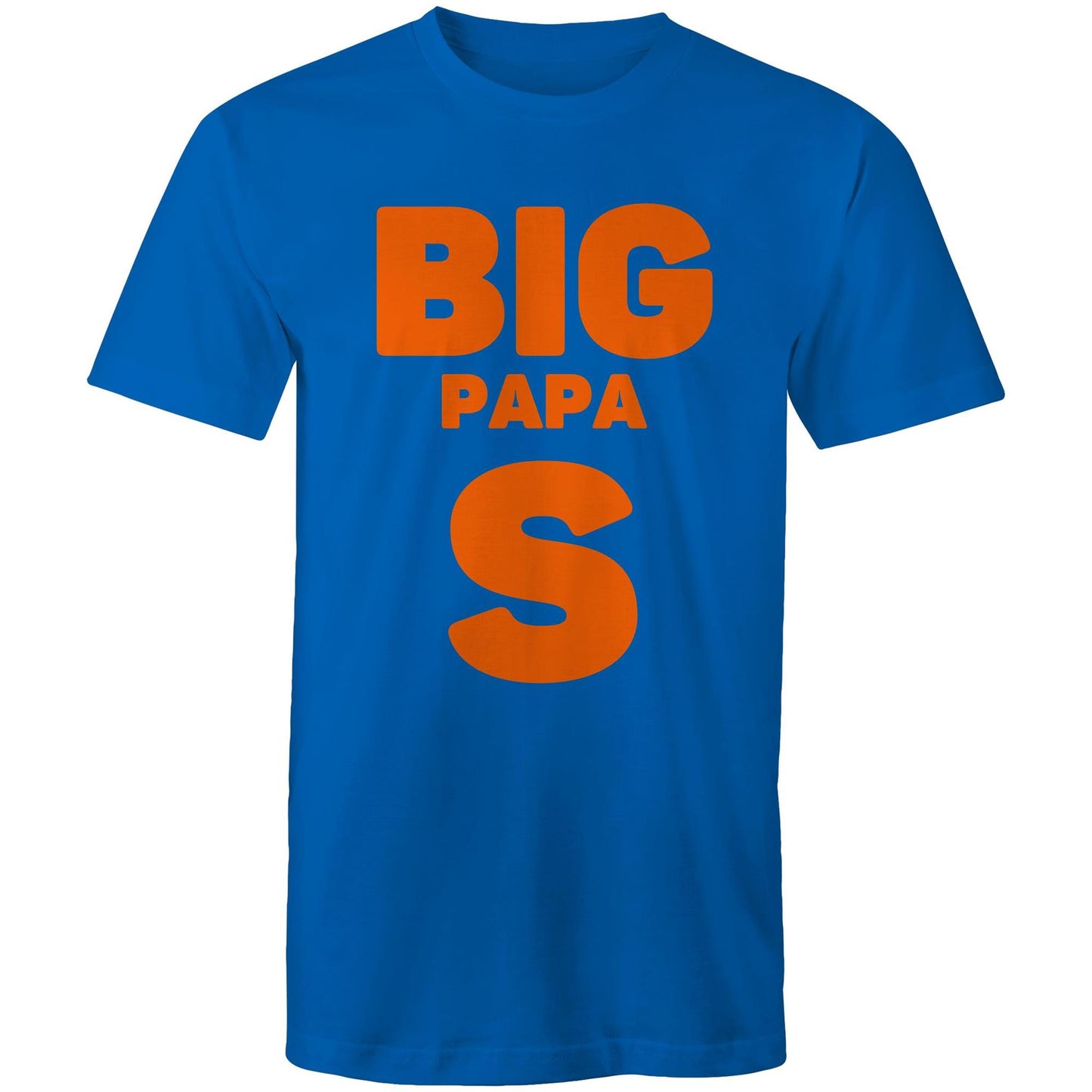 "Big Papa S" Men's Cotton Bright Royal Blue T-Shirt in Size S, M, L, XL, XXL, 3XL, 4XL, 5XL, Gift for Dad - Da Boss Mango AU