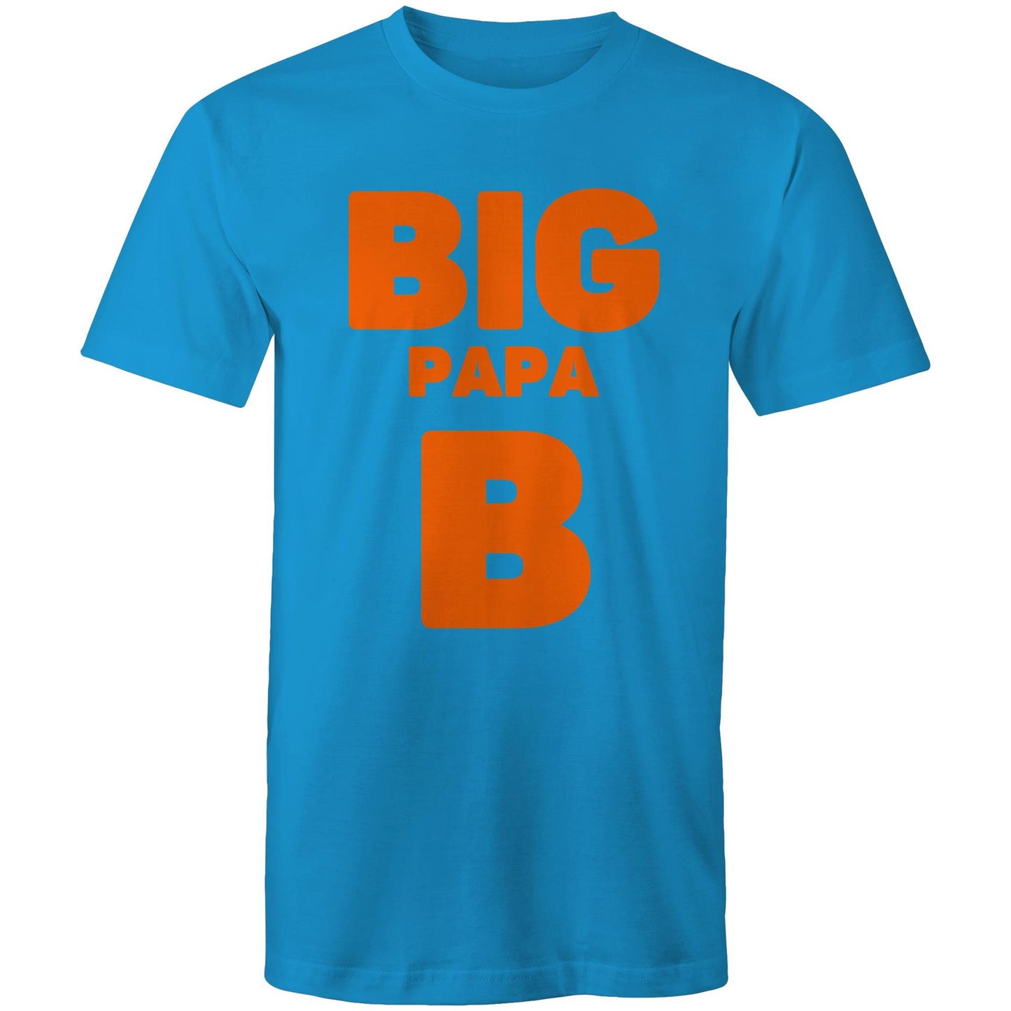 "Big Papa B" Men's Cotton Arctic Blue T-Shirt in Size S, M, L, XL, XXL, 3XL, 4XL, 5XL, Gift for Dad - Da Boss Mango AU -