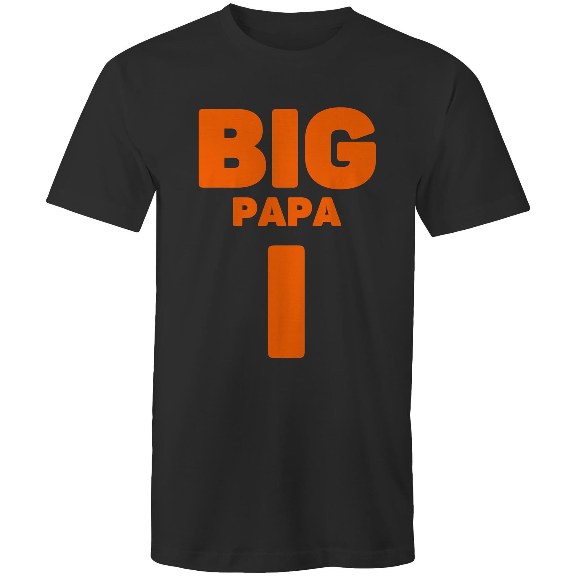 "Big Papa I" Men's Cotton Black T-Shirt in Size S, M, L, XL, XXL, 3XL, 4XL, 5XL, Gift for Dad - Da Boss Mango AU -