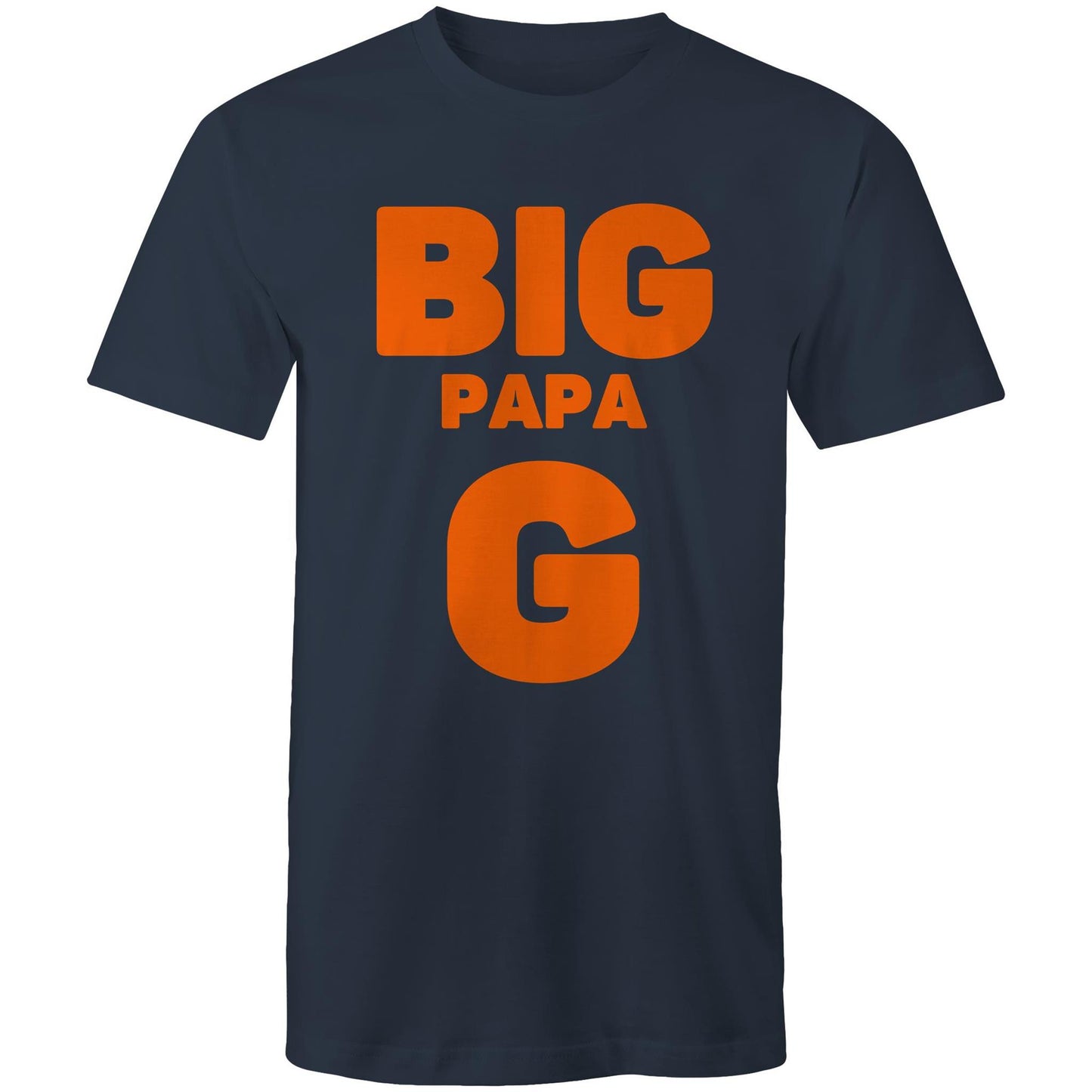 "Big Papa G" Men's Cotton Navy T-Shirt in Size S, M, L, XL, XXL, 3XL, 4XL, 5XL, Gift for Dad - Da Boss Mango AU -