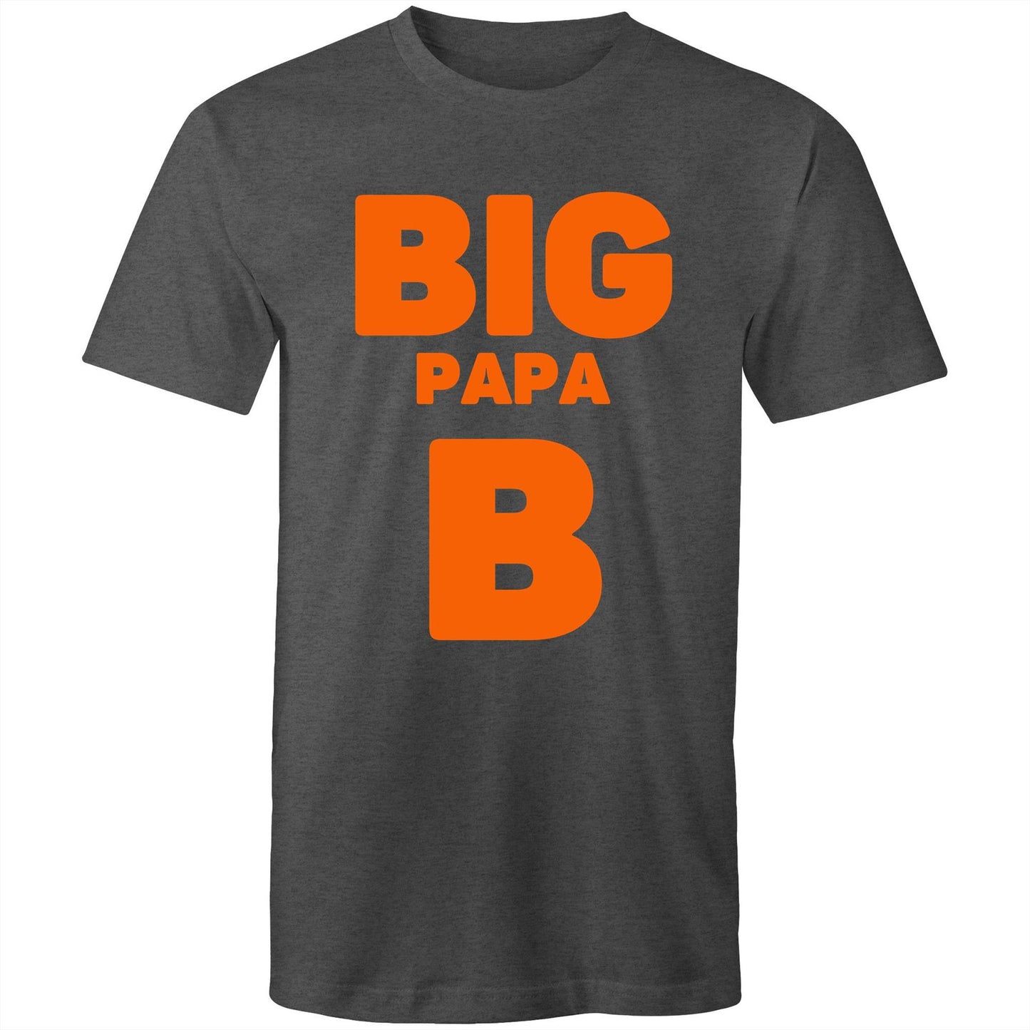 "Big Papa B" Men's Asphalt Marle (Dark Grey) T-Shirt in Size S, M, L, XL, XXL, 3XL, 4XL, 5XL, Gift for Dad - Da Boss Mango AU