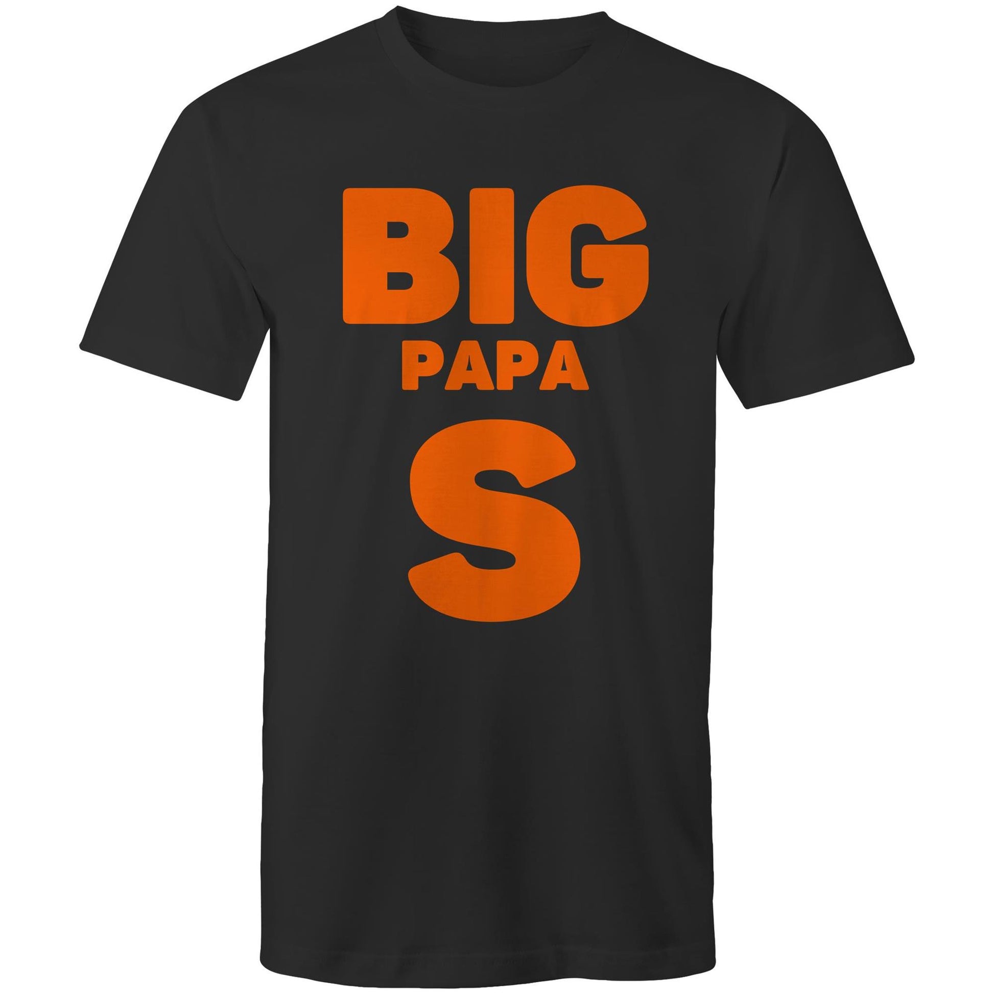 "Big Papa S" Men's Cotton Black T-Shirt in Size S, M, L, XL, XXL, 3XL, 4XL, 5XL, Gift for Dad - Da Boss Mango AU -