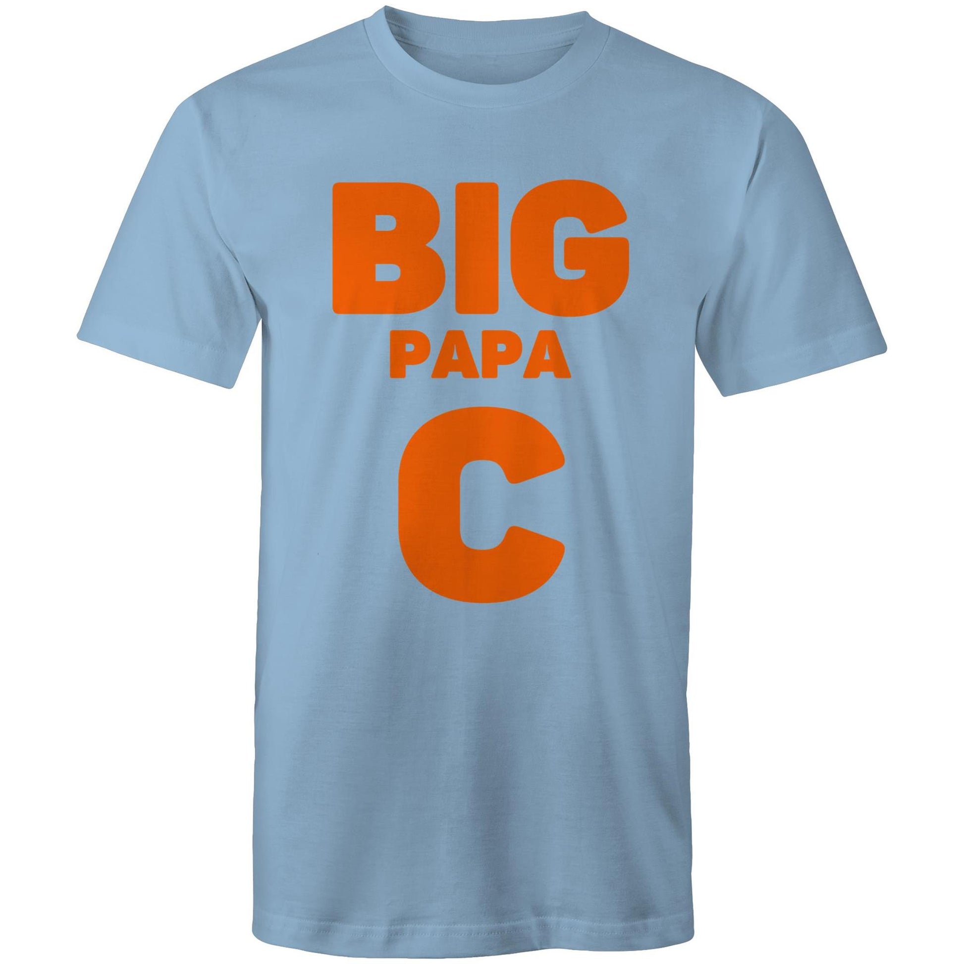 "Big Papa C" Men's Cotton Carolina Blue T-Shirt in Size S, M, L, XL, XXL, 3XL, 4XL, 5XL for Dad - Da Boss Mango AU -