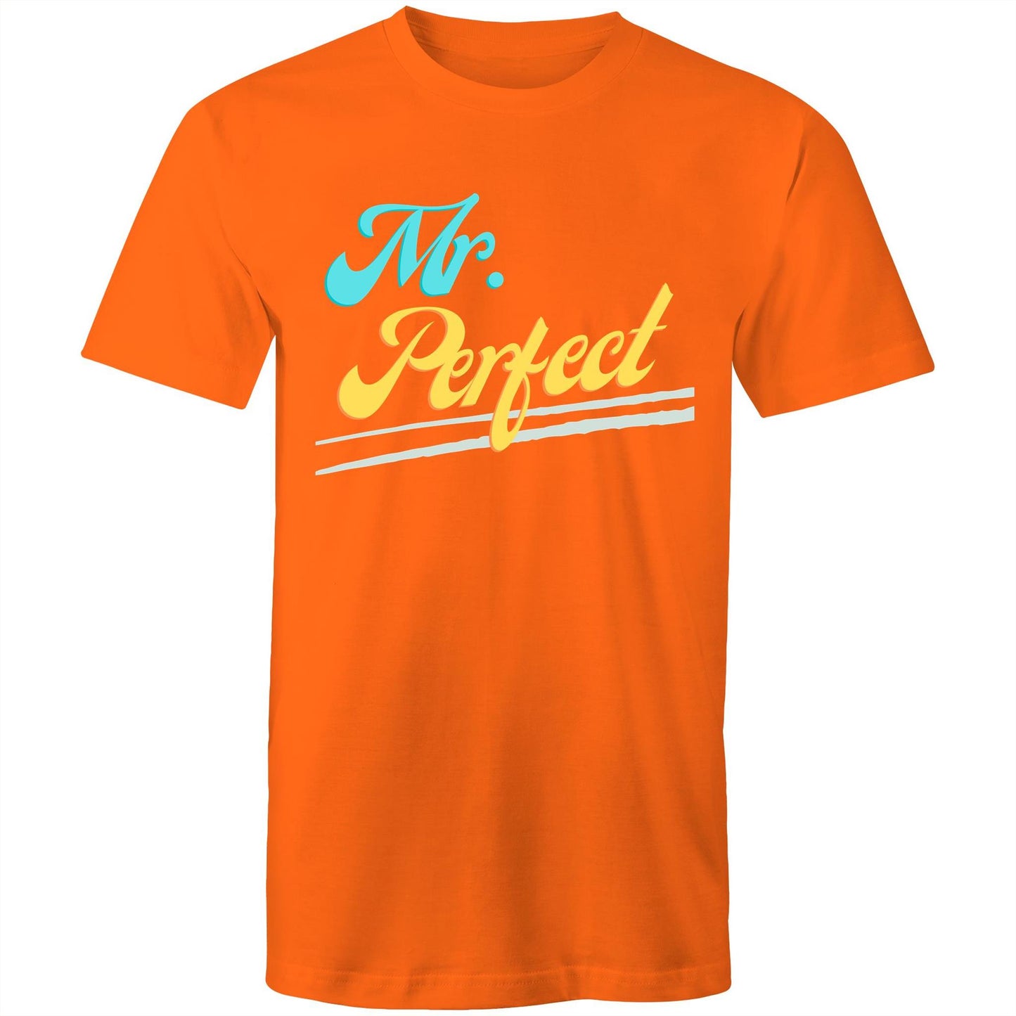 Mr. Perfect Men's Cotton T-Shirt - Gift for Husband, Dad, Boss - Size S, M, L, XL, 2XL, 3XL, 4XL - Da Boss Mango AU - Orange