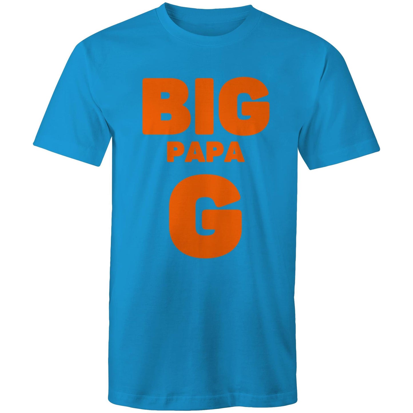 "Big Papa G" Men's Cotton Arctic Blue T-Shirt in Size S, M, L, XL, XXL, 3XL, 4XL, 5XL, Gift for Dad - Da Boss Mango AU -