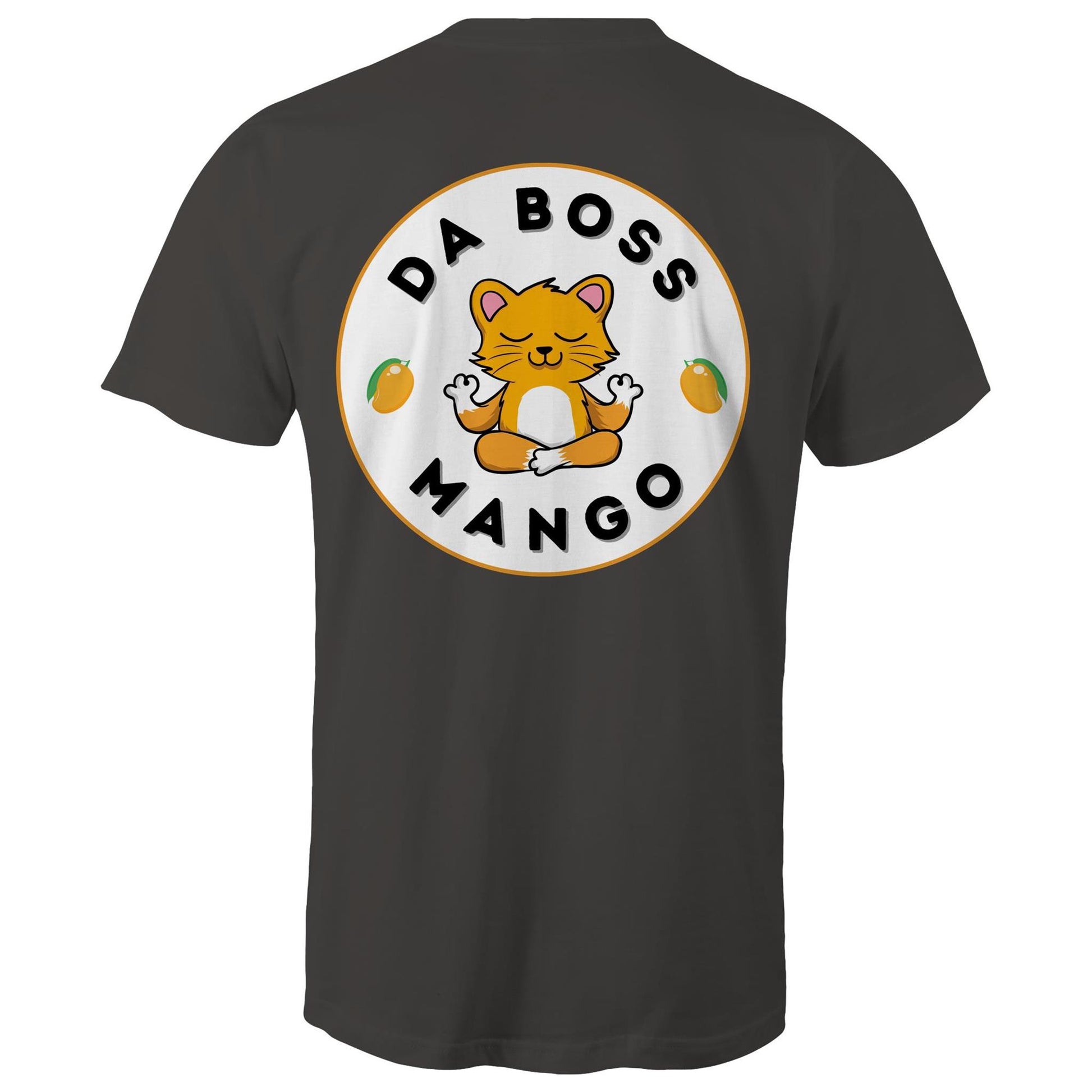 Da Boss Mango Men's Cotton T-Shirt with Logo on back - Da Boss Mango AU - Charcoal