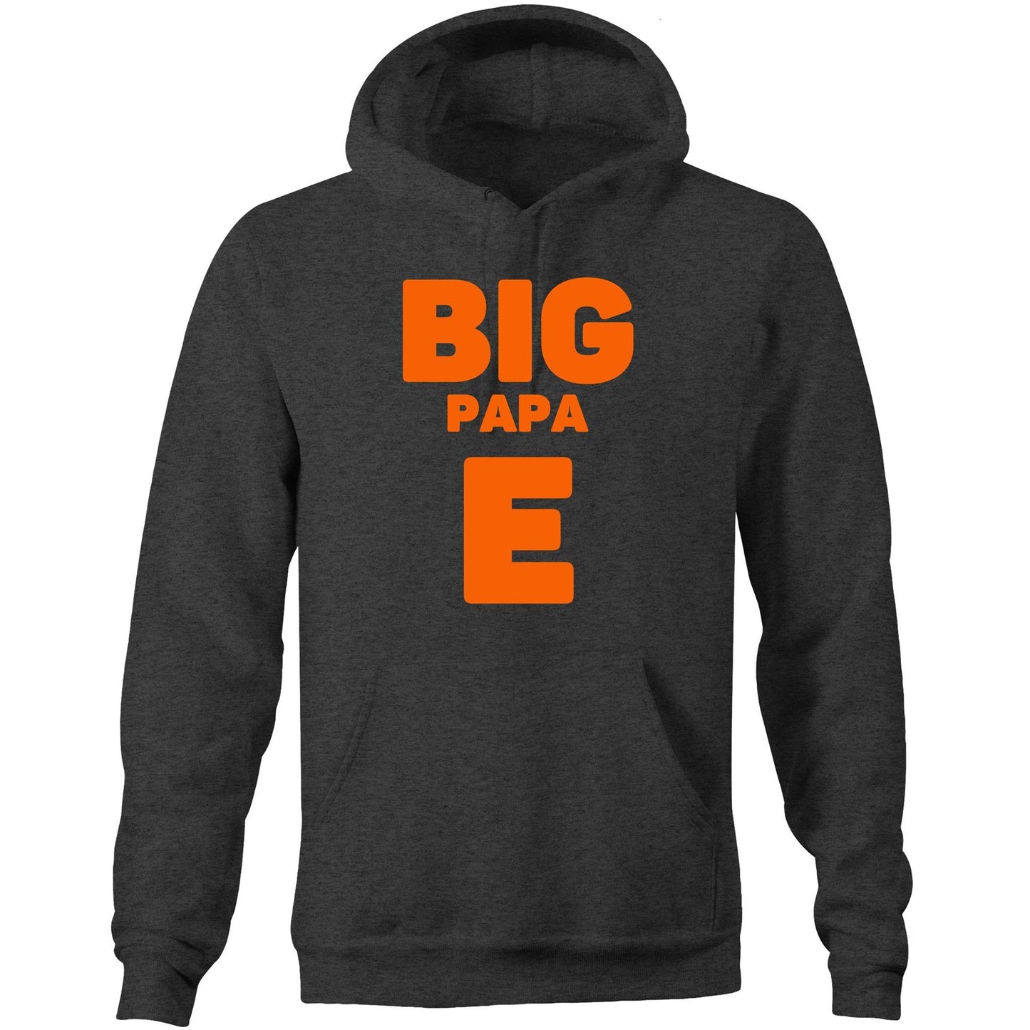 "Big Papa E" Pocket Hoodie Sweatshirt Pullover with Kangaroo Pocket Father's Day Gift - Da Boss Mango AU - Asphalt Dark Grey