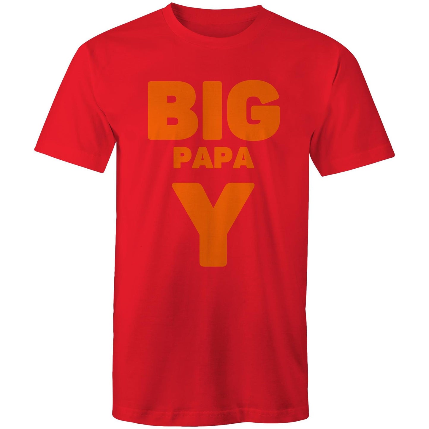 "Big Papa Y" Men's Cotton Red T-Shirt in Size S, M, L, XL, XXL, 3XL, 4XL, 5XL, Gift for Dad - Da Boss Mango AU -