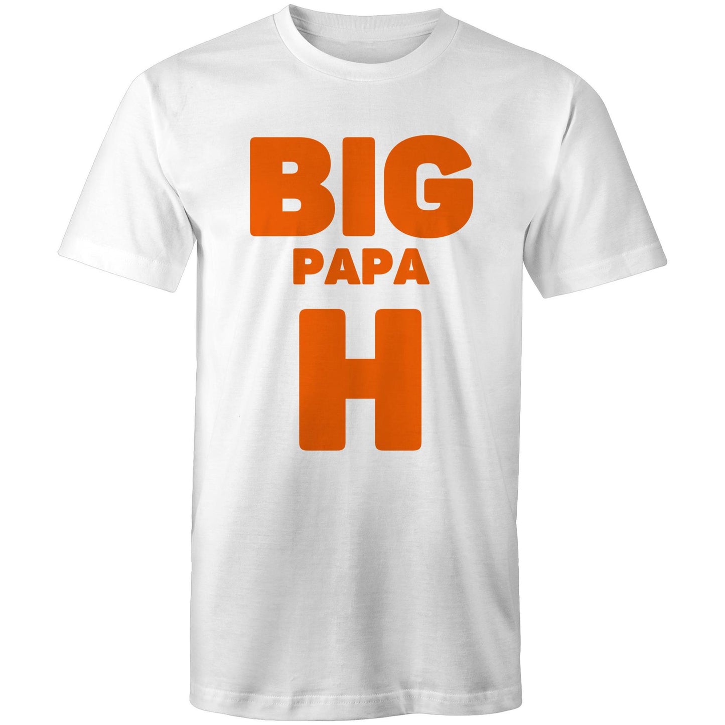 "Big Papa H" Men's Cotton White T-Shirt in Size S, M, L, XL, XXL, 3XL, 4XL, 5XL, Gift for Dad - Da Boss Mango AU -