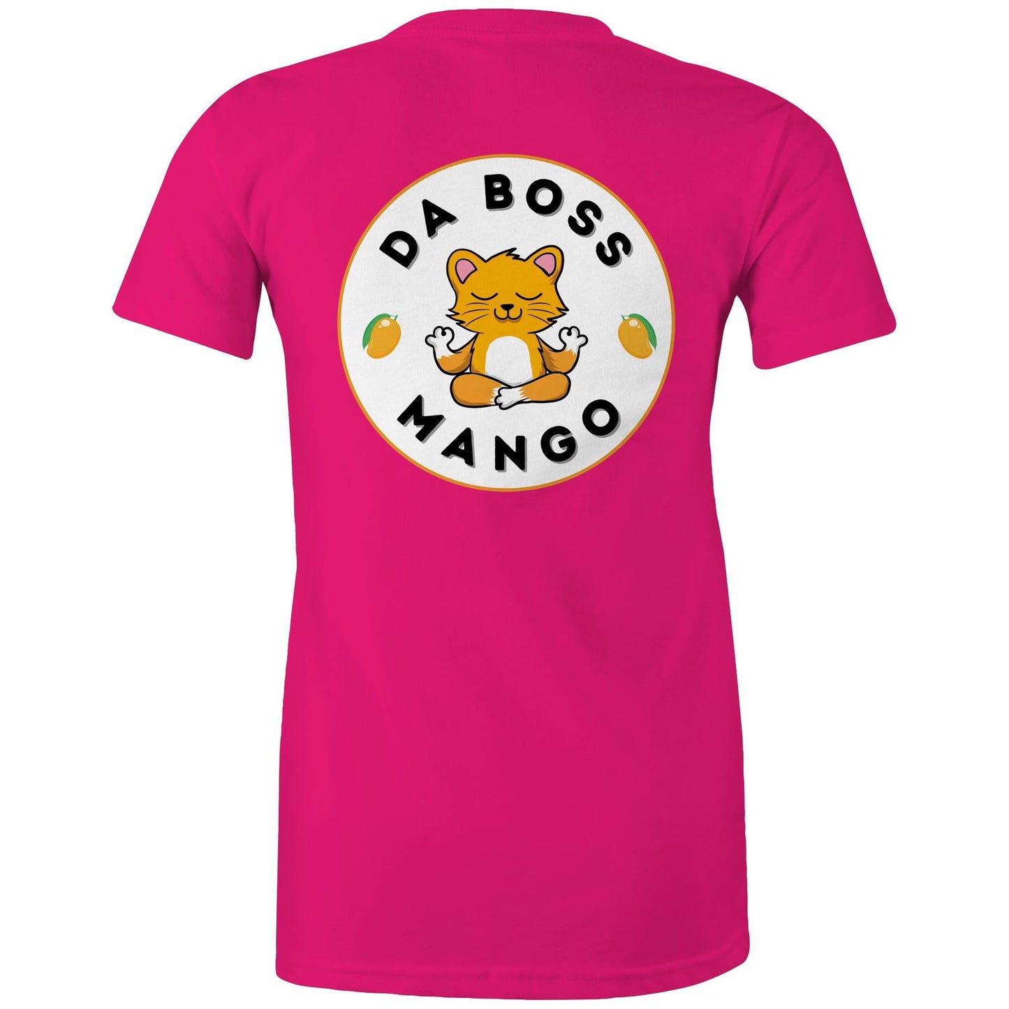 Da Boss Mango Women's Cotton T-Shirt Logo on Back - Da Boss Mango AU - Fuchsia Pink