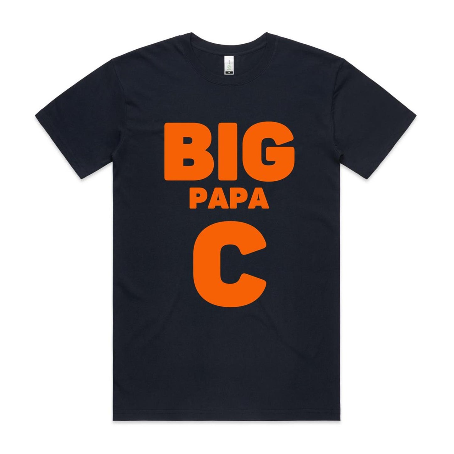 "Big Papa C" GOTS Certified Organic Cotton T-Shirt, Father's Day Birthday Gift for Dad- Da Boss Mango AU - Black