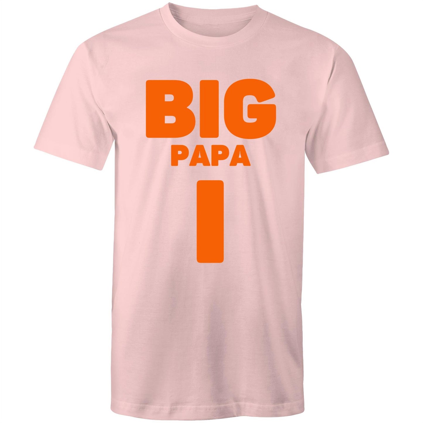 "Big Papa I" Men's Cotton Pink T-Shirt in Size S, M, L, XL, XXL, 3XL, 4XL, 5XL, Gift for Dad - Da Boss Mango AU -