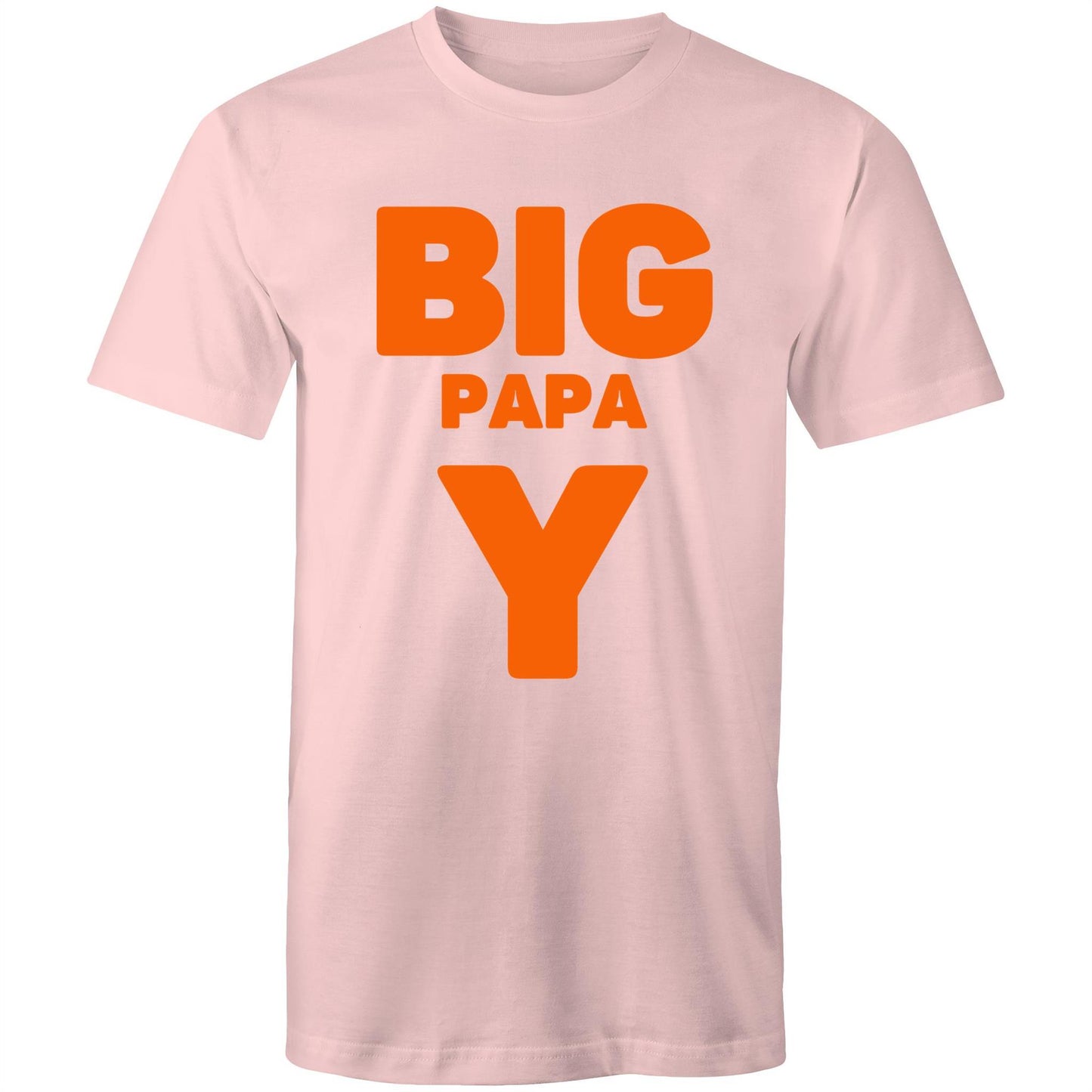 "Big Papa Y" Men's Cotton Pink T-Shirt in Size S, M, L, XL, XXL, 3XL, 4XL, 5XL, Gift for Dad - Da Boss Mango AU -