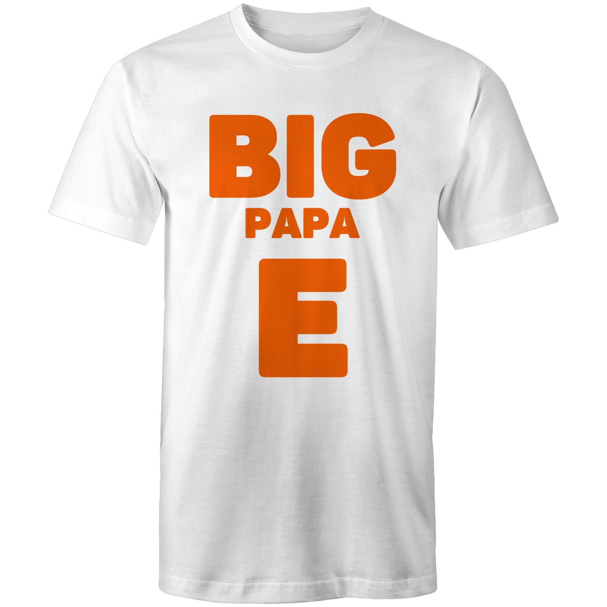 "Big Papa E" Men's Cotton White T-Shirt in Size S, M, L, XL, XXL, 3XL, 4XL, 5XL, Gift for Dad - Da Boss Mango AU -