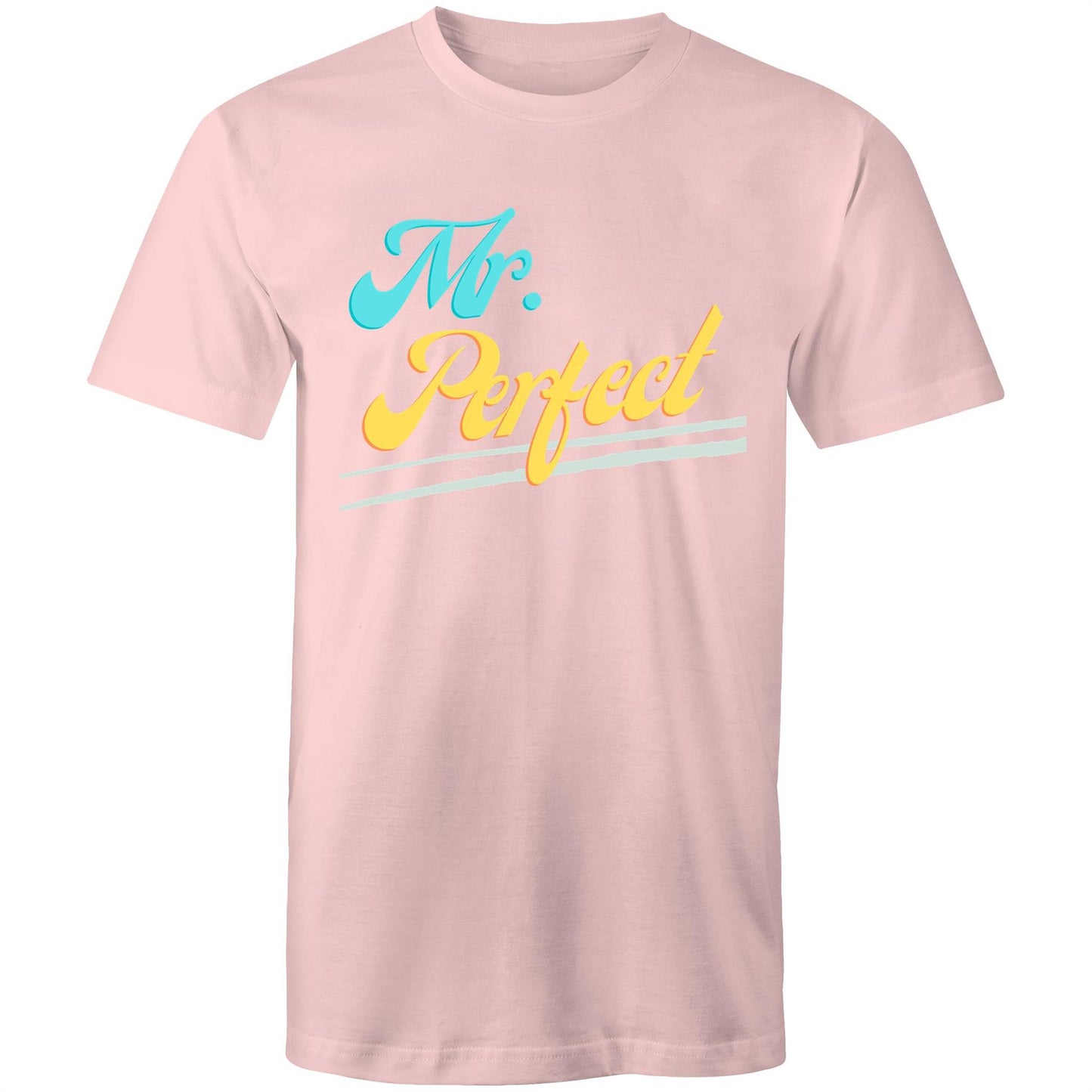 Mr. Perfect Men's Cotton T-Shirt - Gift for Husband, Dad, Boss - Size S, M, L, XL, 2XL, 3XL, 4XL - Da Boss Mango AU - Pink