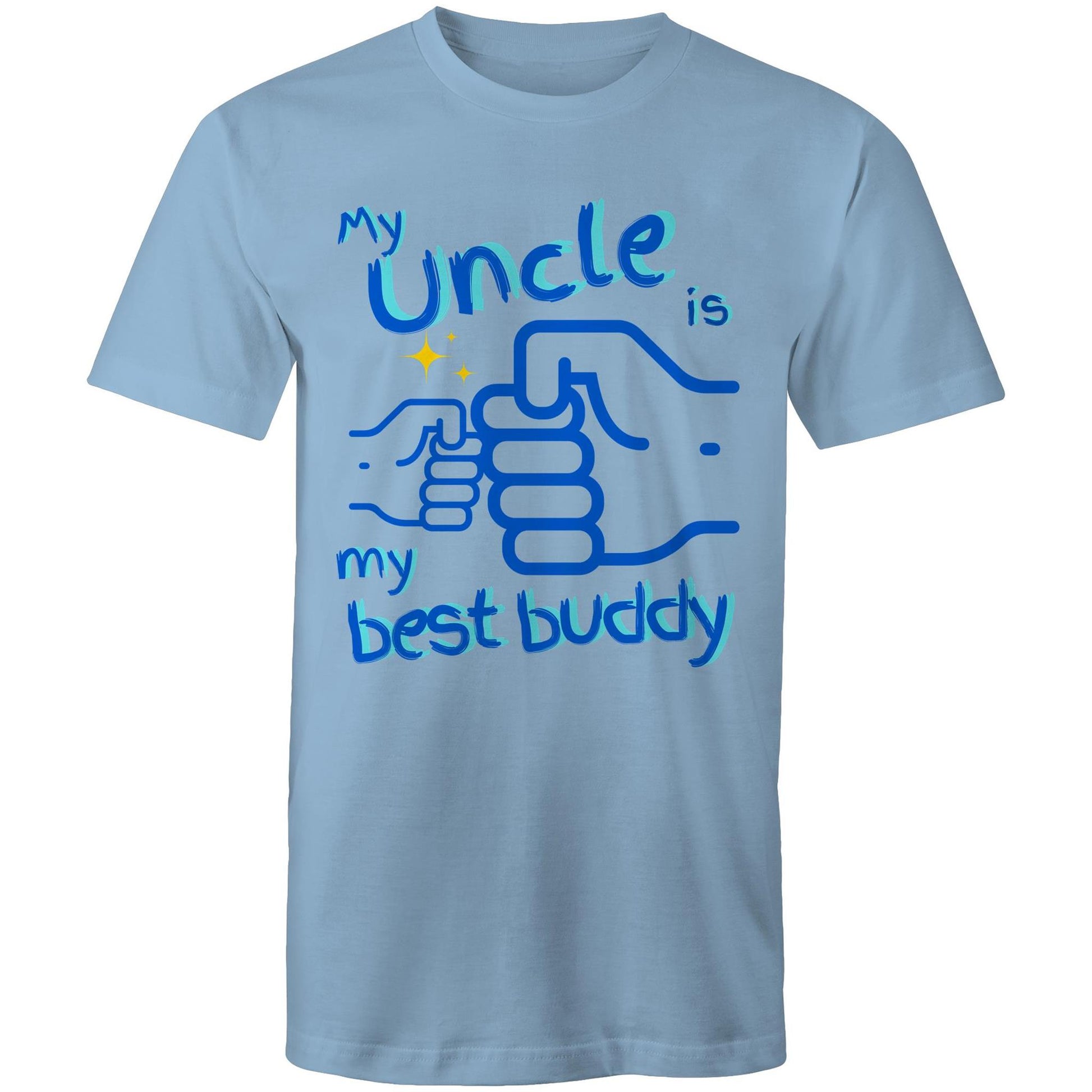 My Uncle is my Best Buddy Men's Cotton T-Shirt - Best Gift for Uncle from Nephews & Nieces - Da Boss Mango AU - Carolina Blue