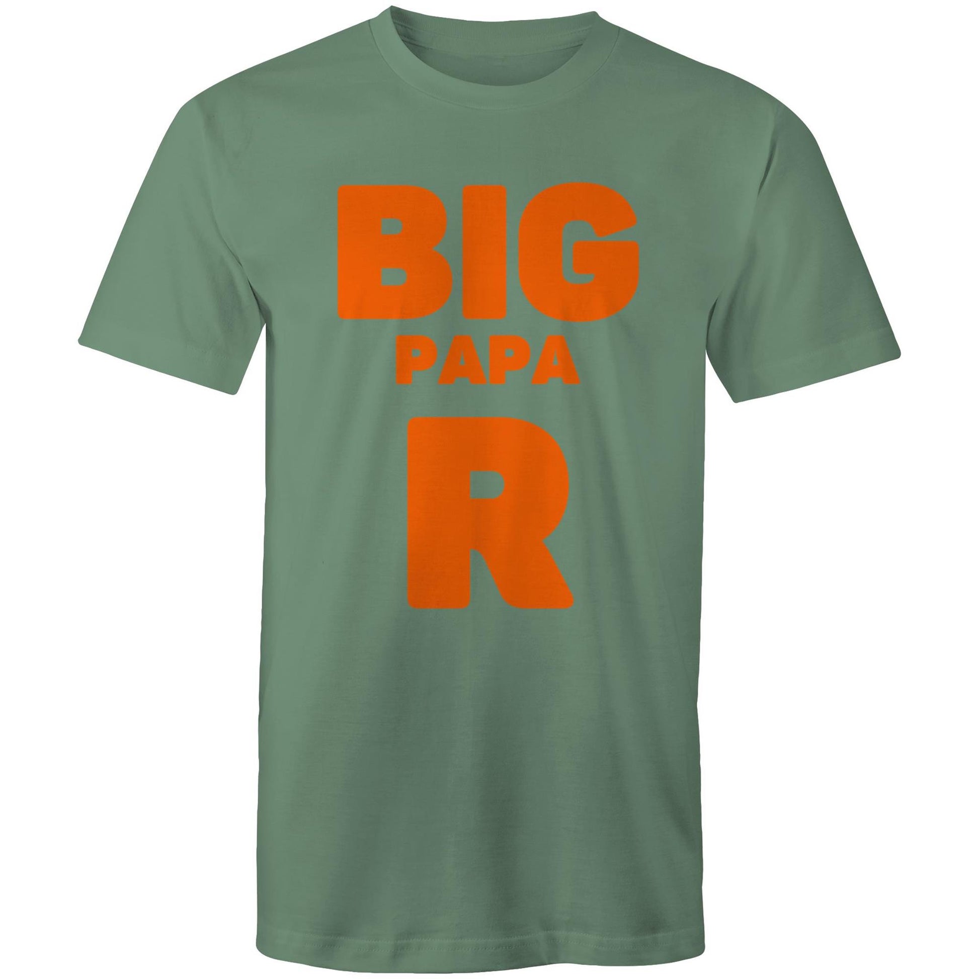 "Big Papa R" Men's Cotton Sage T-Shirt in Size S, M, L, XL, XXL, 3XL, 4XL, 5XL, Gift for Dad - Da Boss Mango AU -