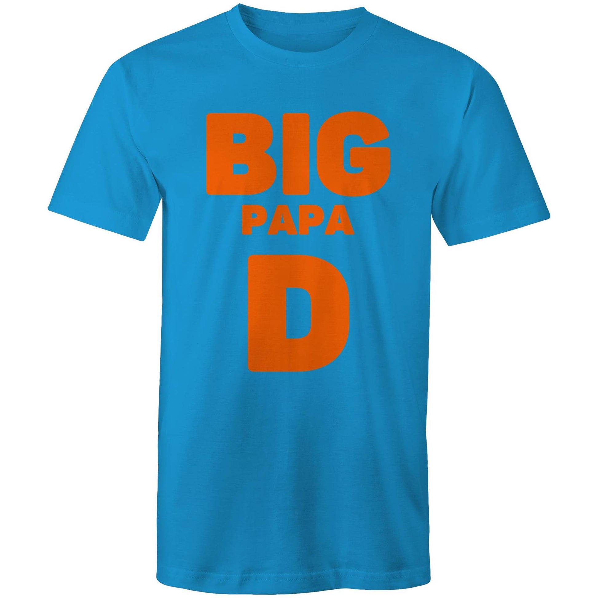 Big Papa D Men's Cotton Arctic Blue T-Shirt in Size S, M, L, XL, XXL, 3XL, 4XL, 5XL, Gift for Dad - Da Boss Mango AU -