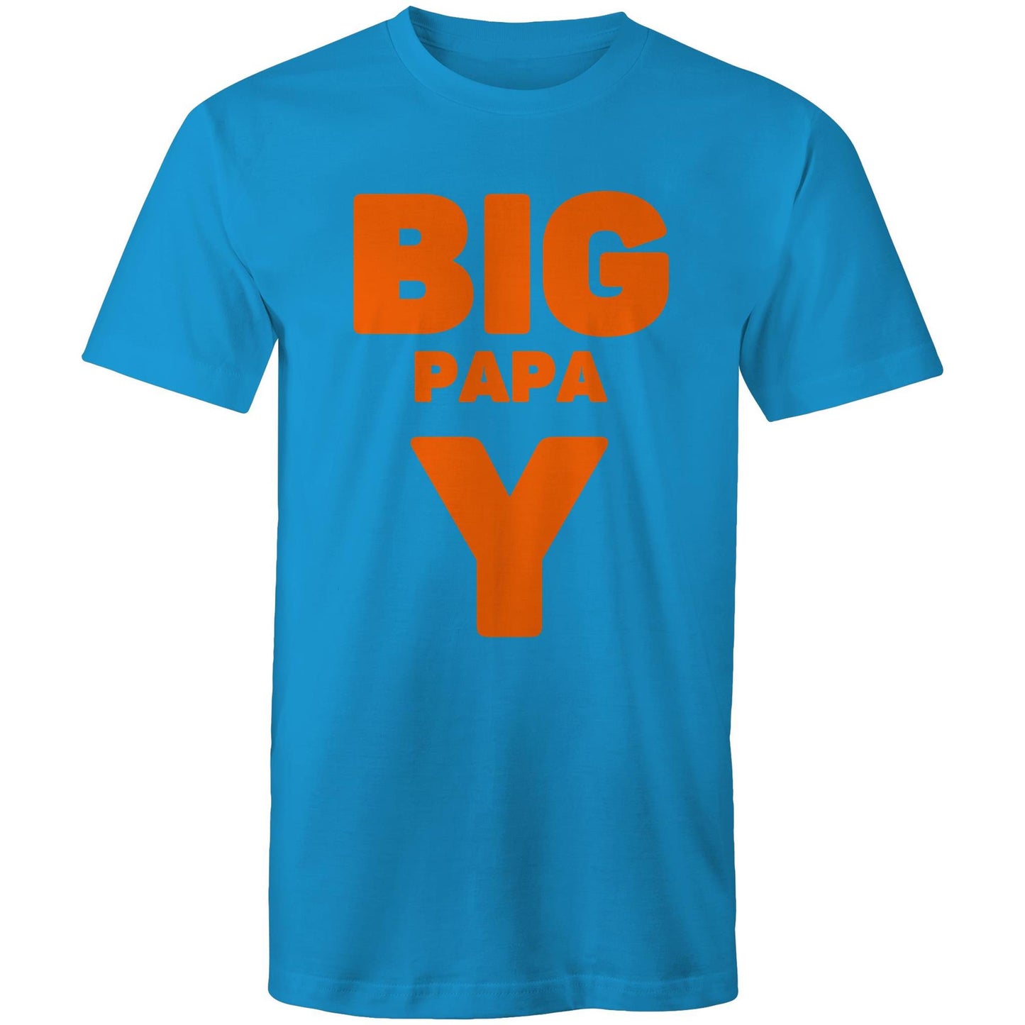 "Big Papa Y" Men's Cotton Arctic Blue T-Shirt in Size S, M, L, XL, XXL, 3XL, 4XL, 5XL, Gift for Dad - Da Boss Mango AU -