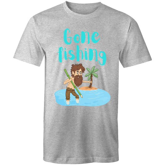 Gone Fishing Men's T-Shirt - Plus Size S, M, L, XL, 2XL, 3XL, 4XL, 5XL - Da Boss Mango AU - Grey Marle