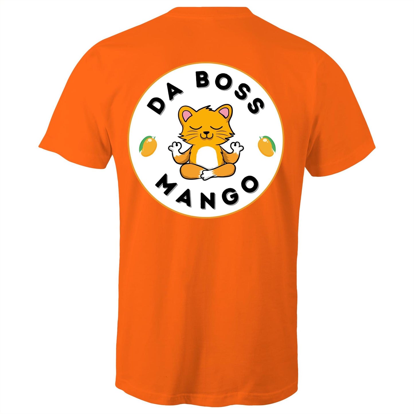 Da Boss Mango Men's Cotton T-Shirt with Logo on back - Da Boss Mango AU - Orange