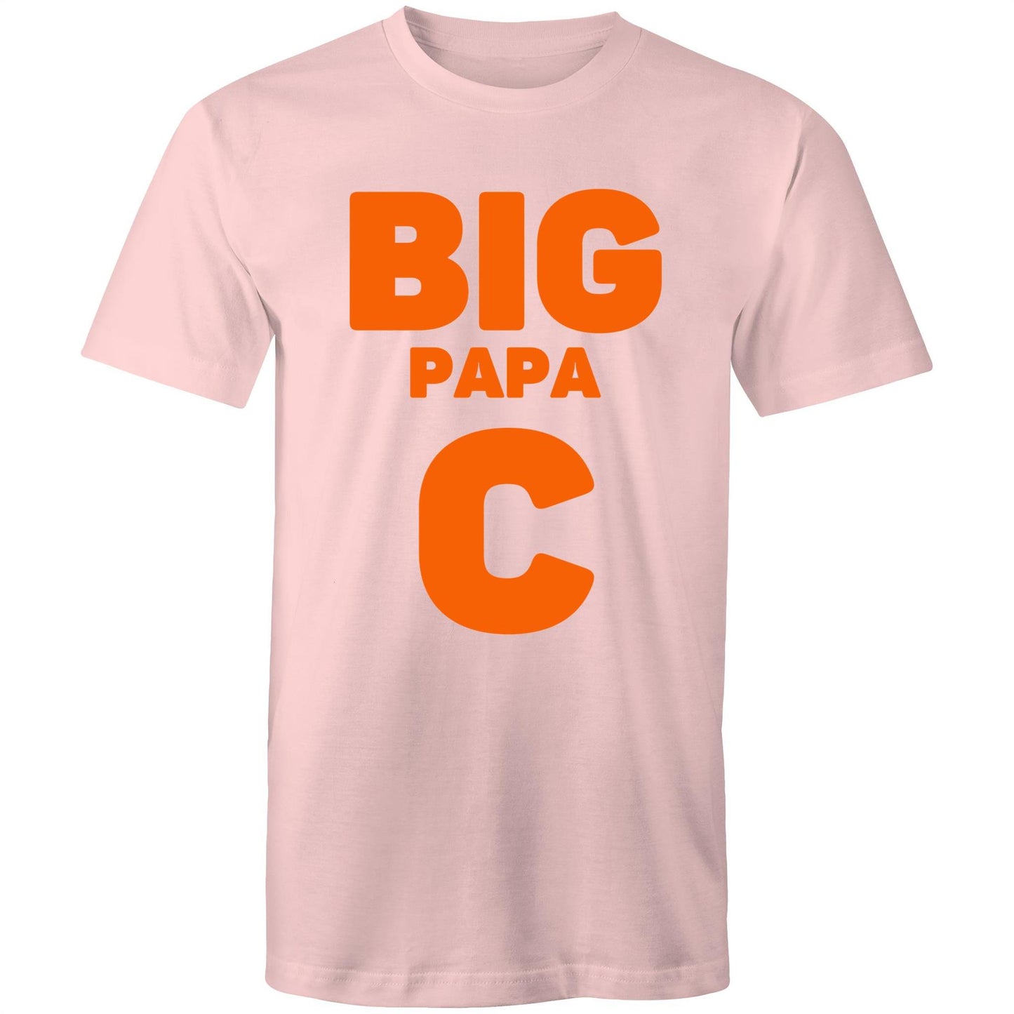 "Big Papa C" Men's Cotton Pink T-Shirt in Size S, M, L, XL, XXL, 3XL, 4XL, 5XL, Gift for Dad - Da Boss Mango AU -