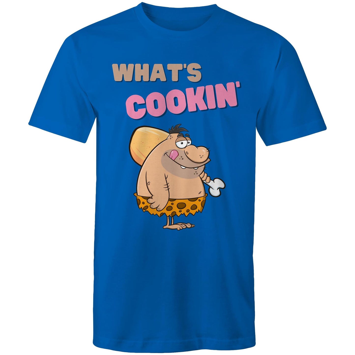 What's Cookin' Humorous Men's Cotton T-Shirt - Size S, M, L, XL, 2XL, 3XL, 4XL, 5XL - Da Boss Mango AU - Bright Royal Blue