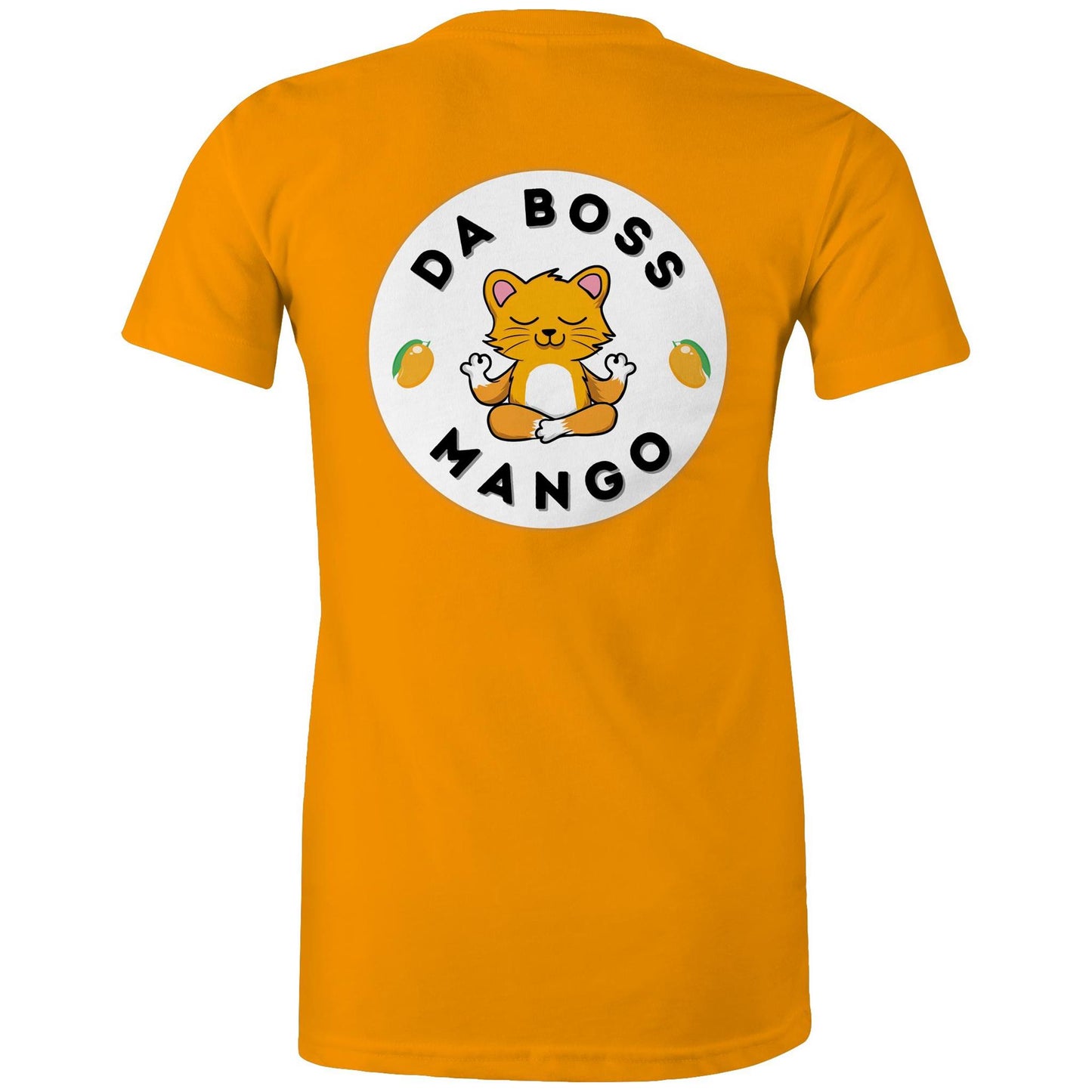 Da Boss Mango Women's Cotton T-Shirt Logo on Back - Da Boss Mango AU - Orange