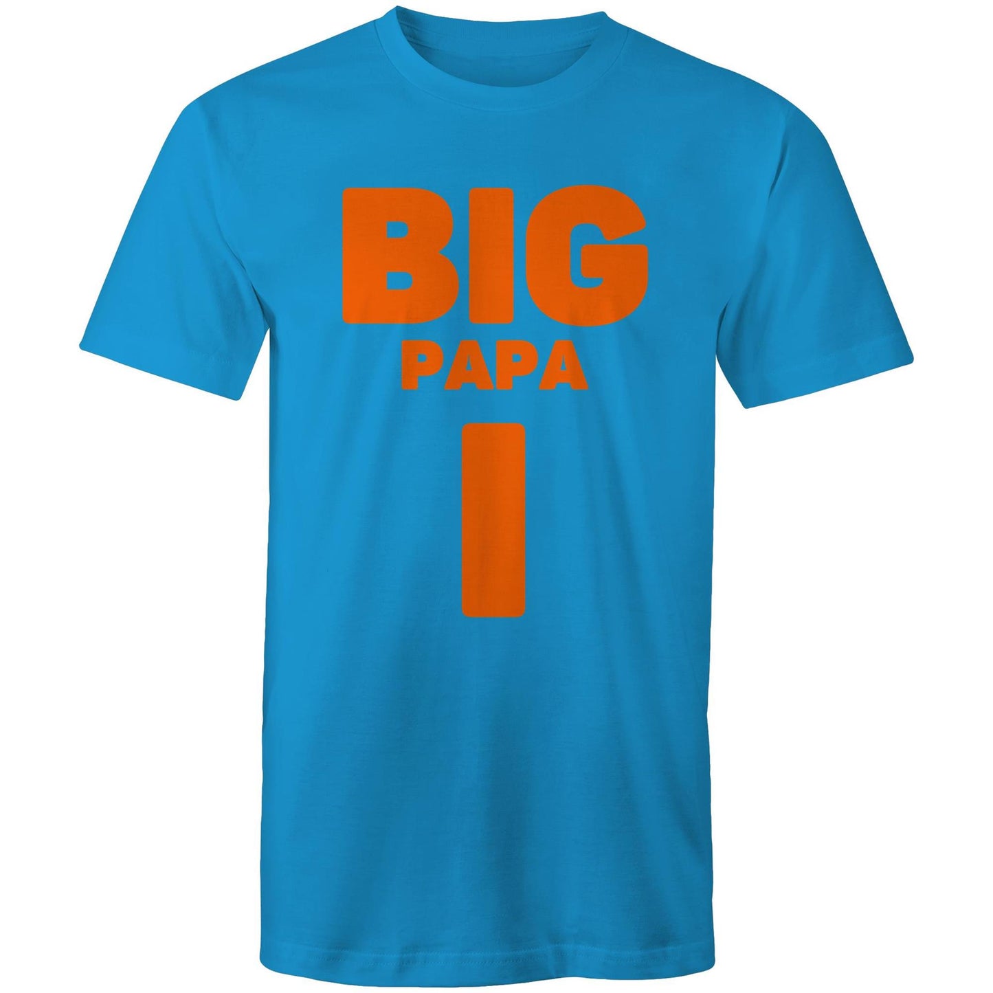 "Big Papa I" Men's Cotton Arctic Blue T-Shirt in Size S, M, L, XL, XXL, 3XL, 4XL, 5XL, Gift for Dad - Da Boss Mango AU -