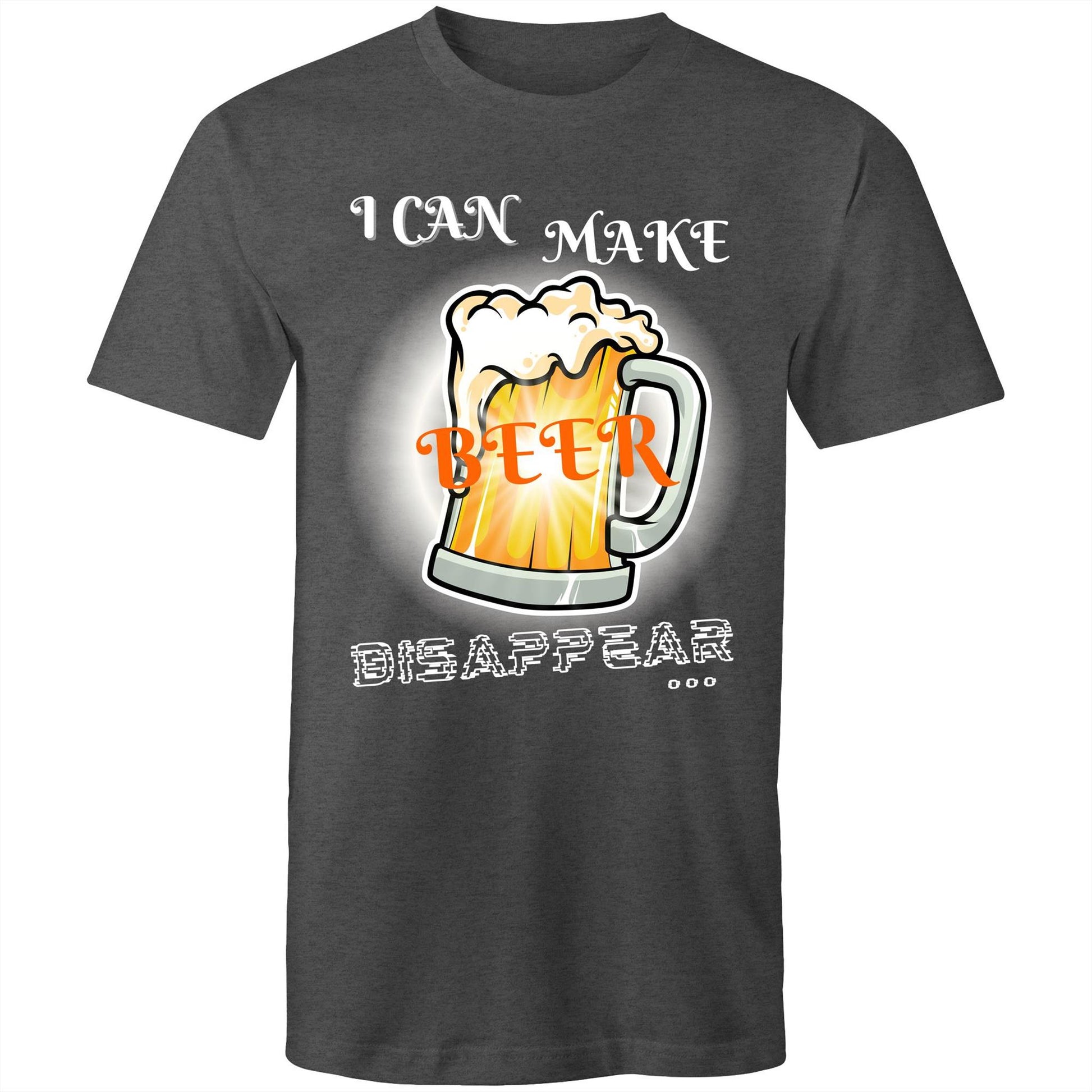 I Can Make Beer Disappear - Men's Funny T-Shirt - Size S, M, L, XL, 2XL, 3XL, 4XL, 5XL - Da Boss Mango AU - Asphalt Marle