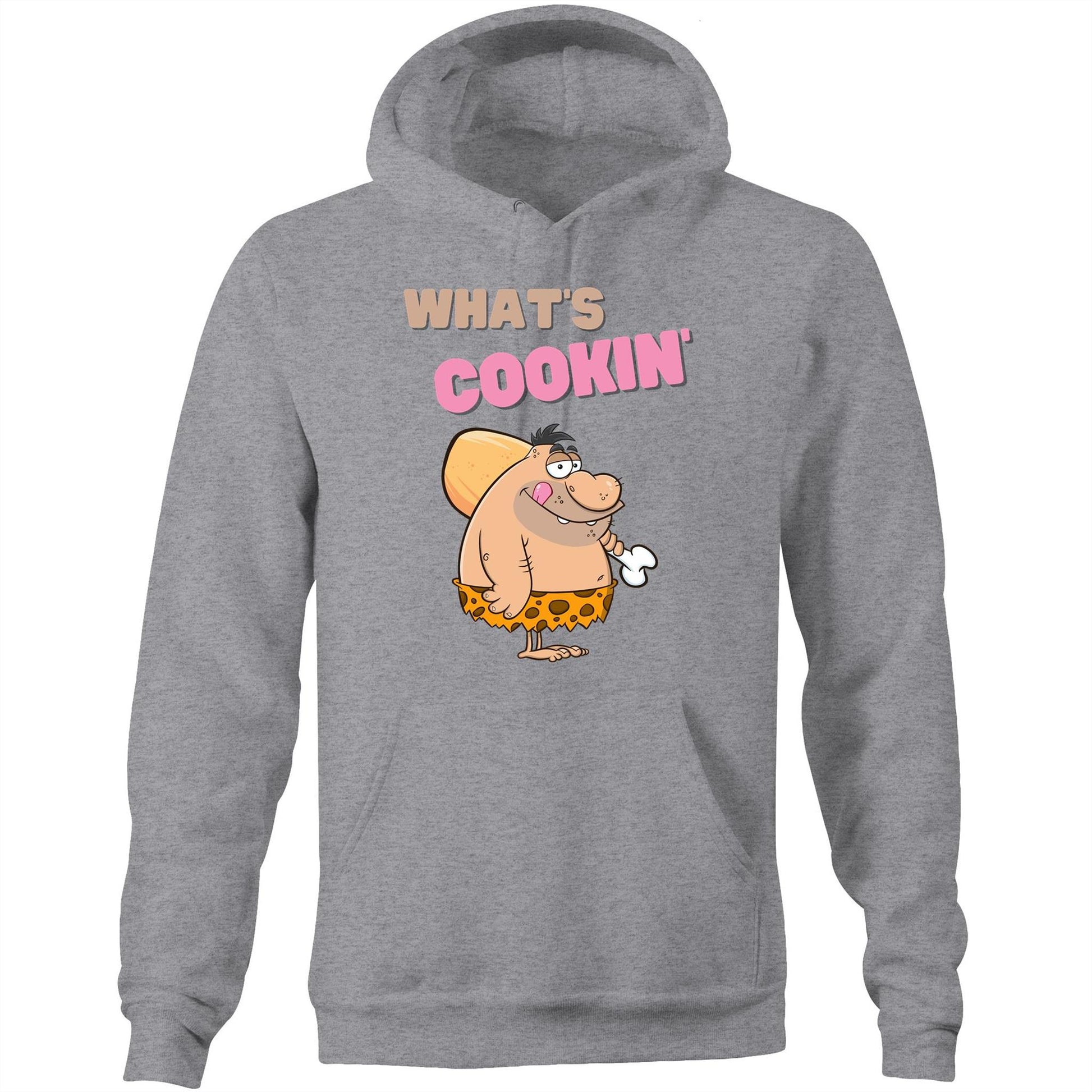 What's Cookin' Funny Unisex Pocket Hoodie Sweatshirt Pullover for Men and Women Wear Together - Da Boss Mango AU - Marle Grey