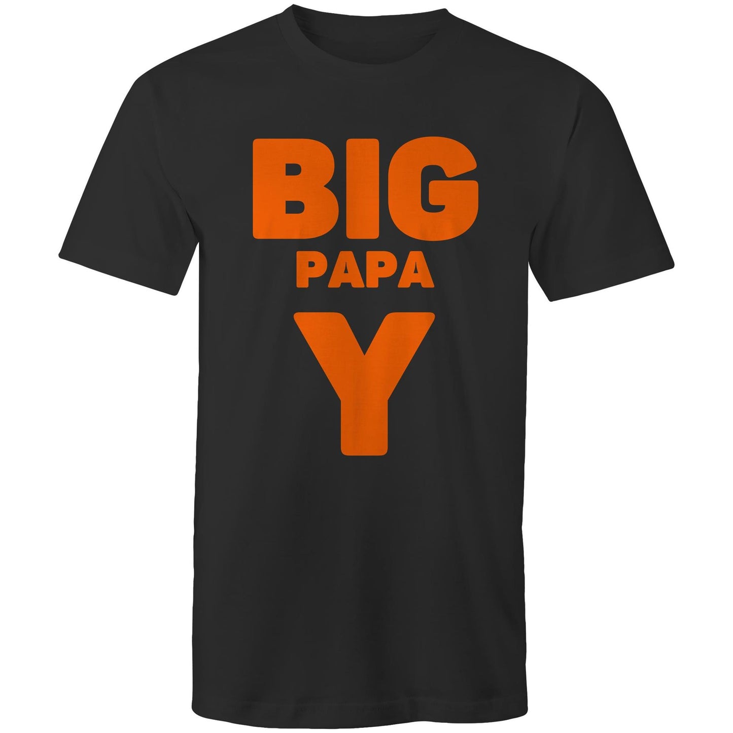 "Big Papa Y" Men's Cotton Black T-Shirt in Size S, M, L, XL, XXL, 3XL, 4XL, 5XL, Gift for Dad - Da Boss Mango AU -