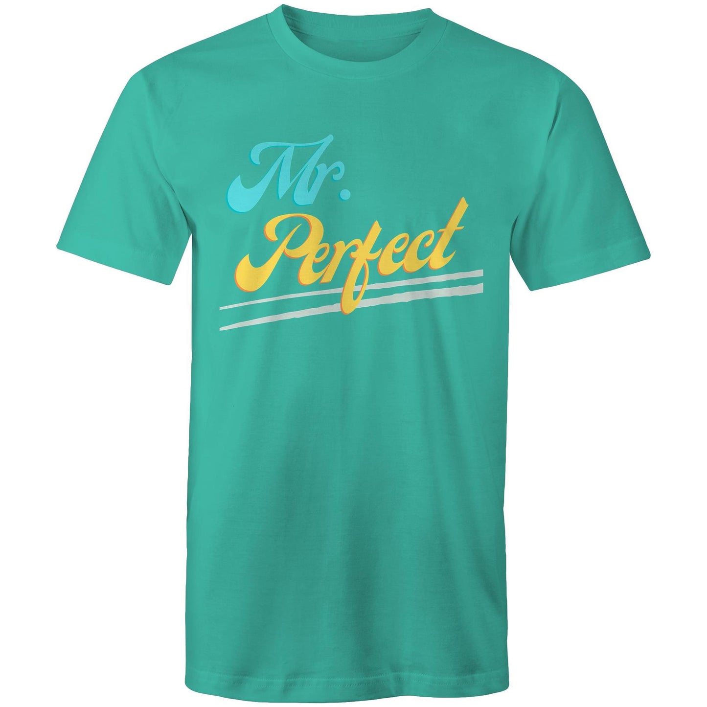 Mr. Perfect Men's Cotton T-Shirt - Gift for Husband, Dad, Boss - Size S, M, L, XL, 2XL, 3XL, 4XL - Da Boss Mango AU - Teal