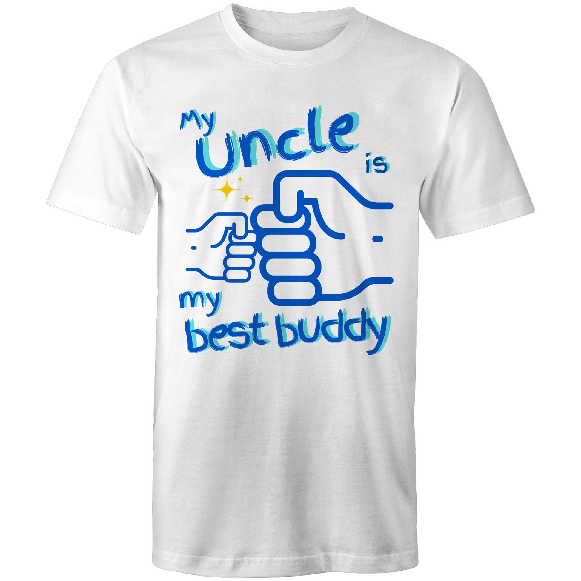 My Uncle is my Best Buddy Men's Cotton T-Shirt - Best Gift for Uncles from Nephews and Nieces - Da Boss Mango AU - White